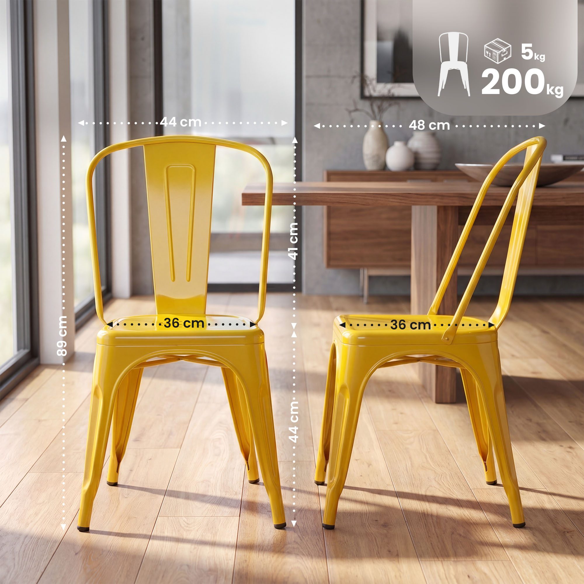 Lot de 4 chaises empilables Benedikt