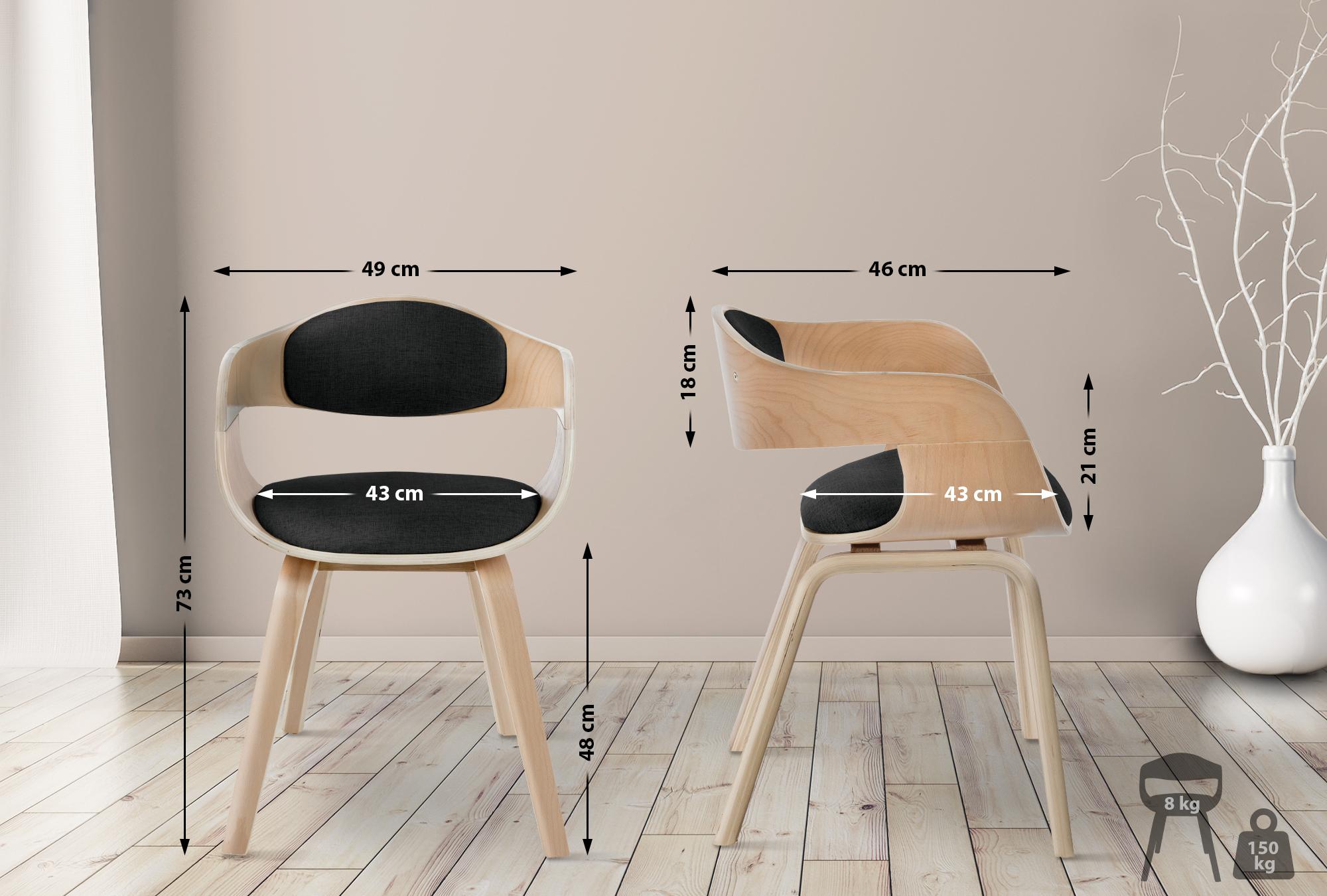 Chaise retro Kingston en tissu