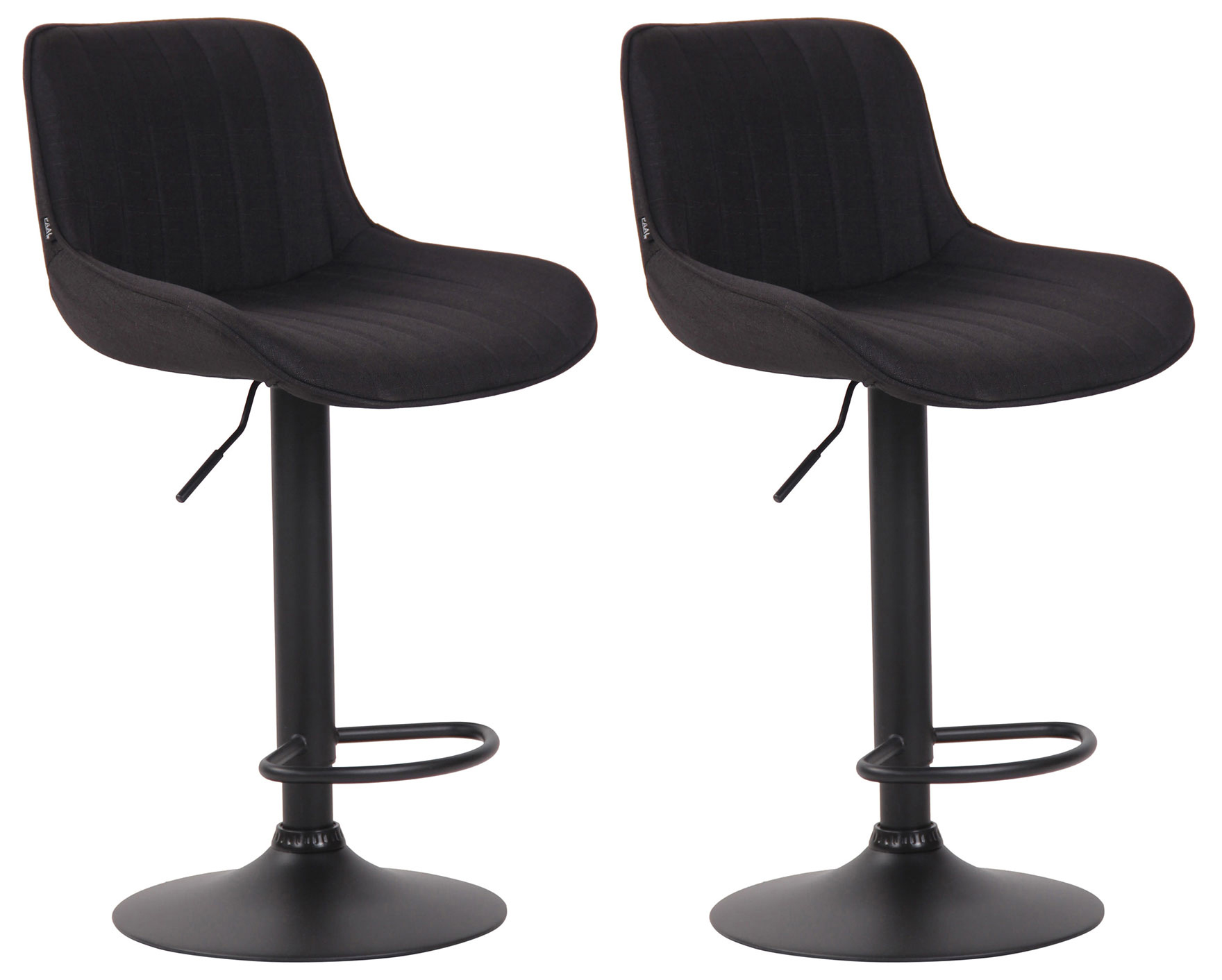Lot de 2 Tabourets de bar Lentini en Tissu Pied trompette en Métal