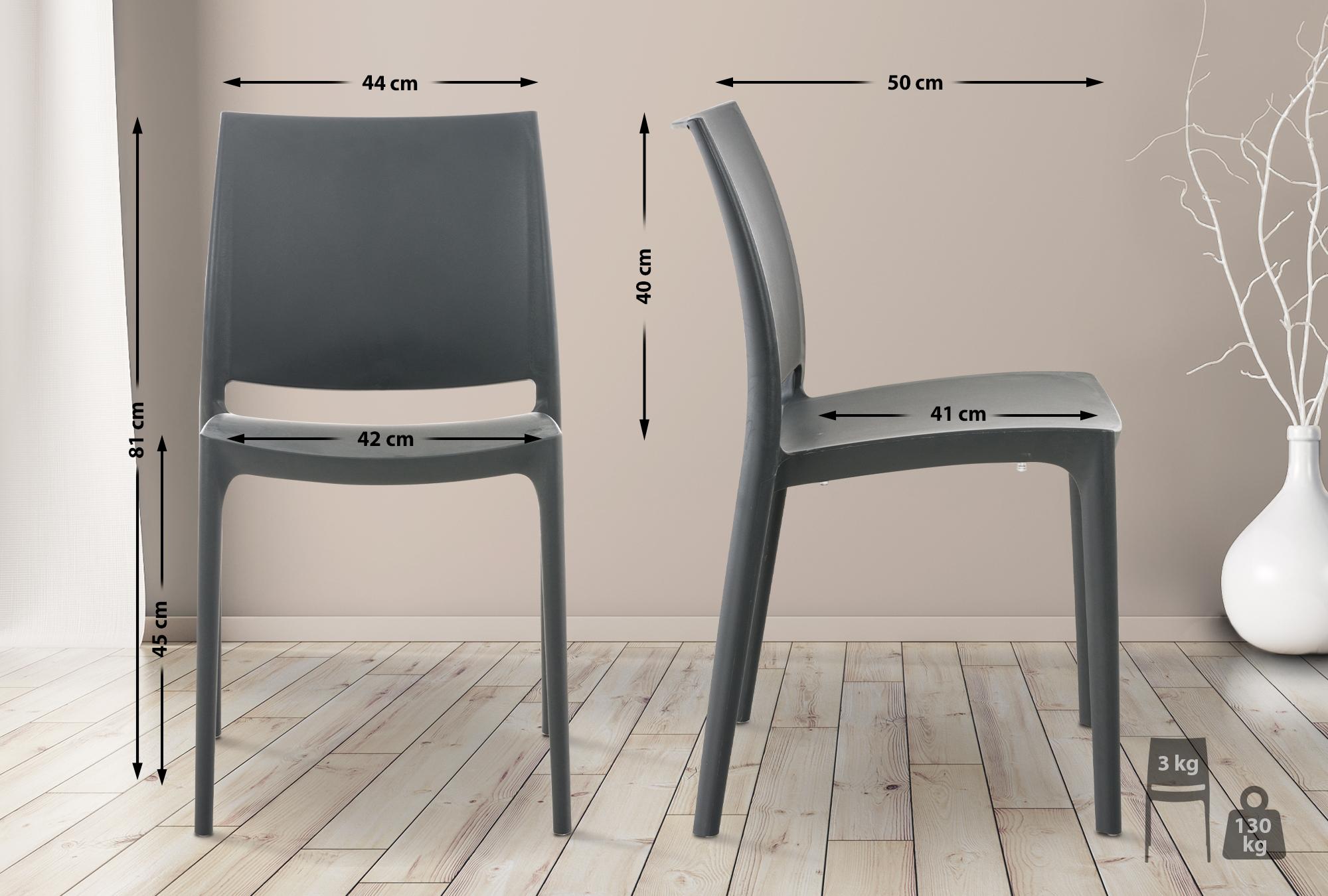 Chaise de jardin empilable Maya en plastique