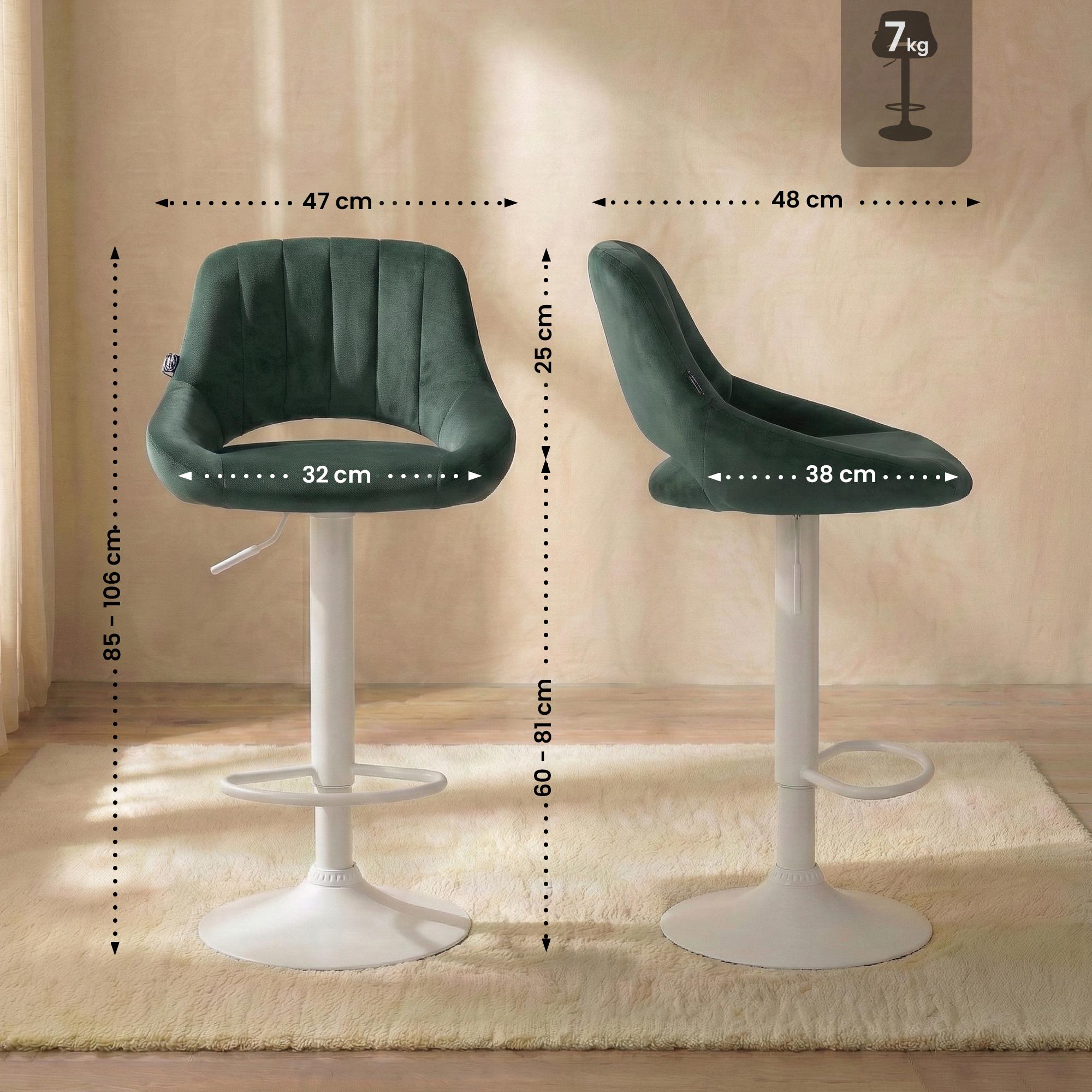 Tabouret de bar Milet en velours