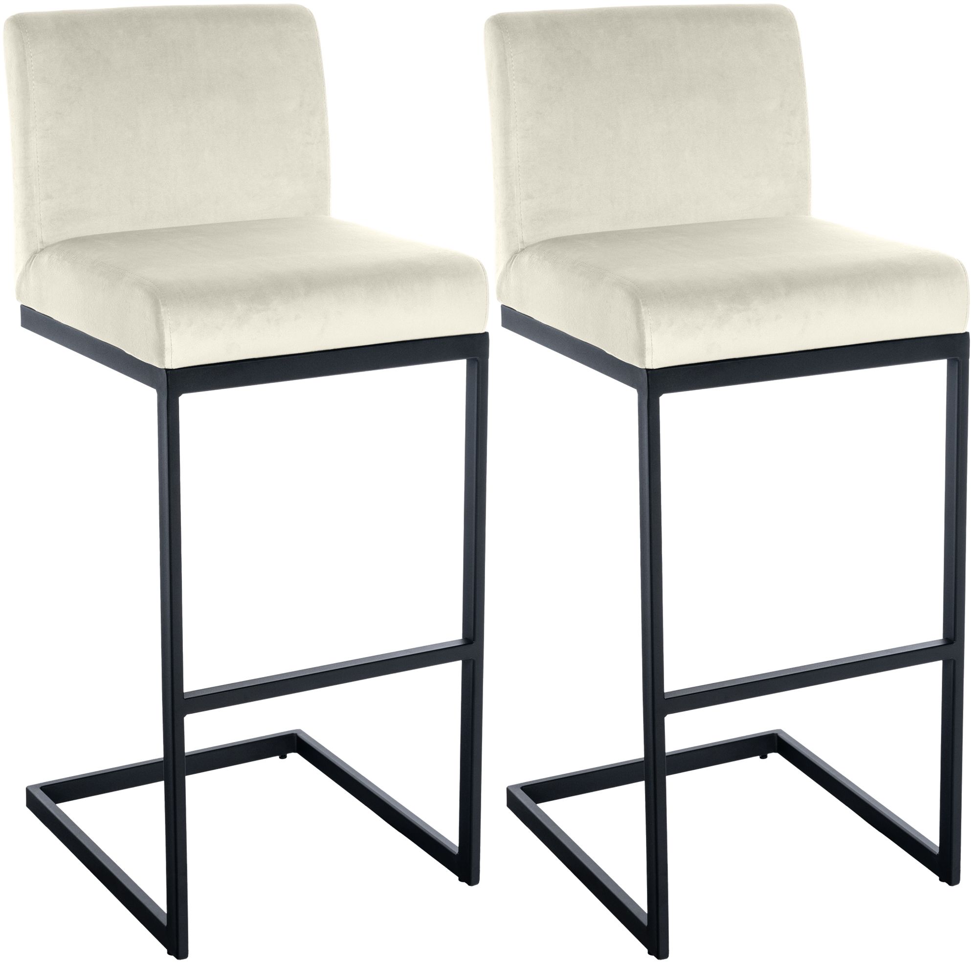 Lot de 2 tabourets de bar Hopewell en velours
