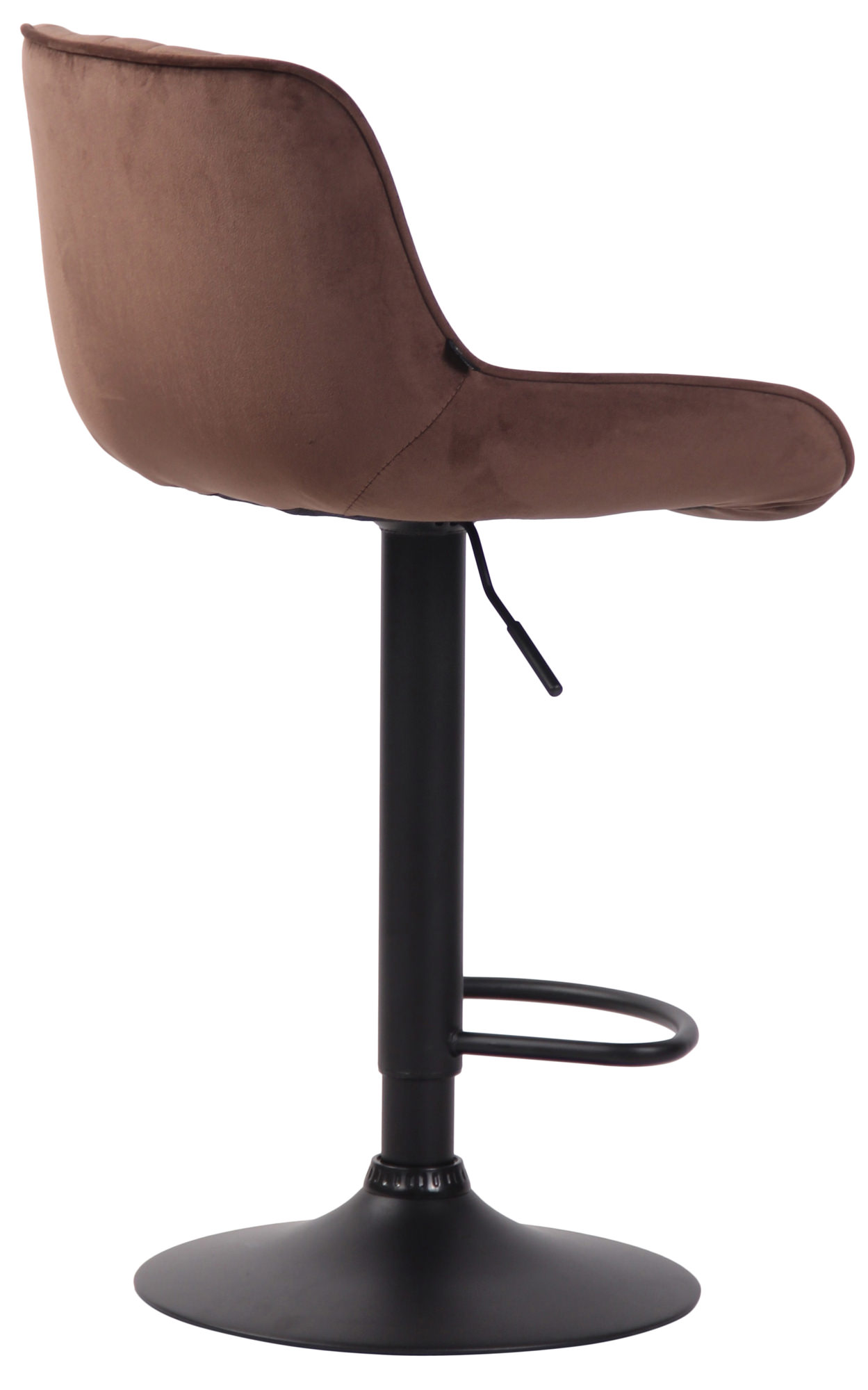 Tabouret de bar Lentini en Velours avec Piètement trompette en Métal