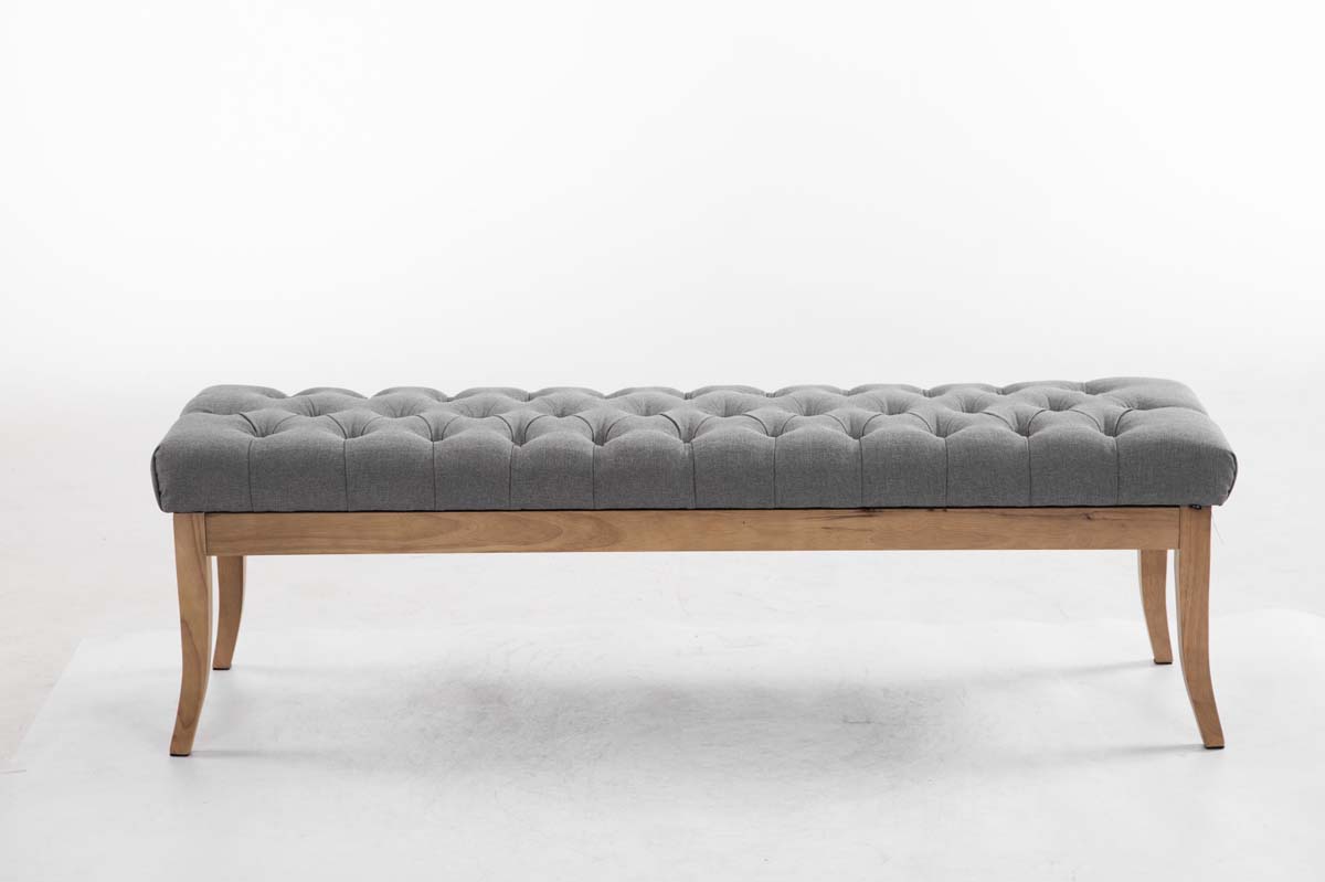 Banc Ramses tissu pieds antique clair