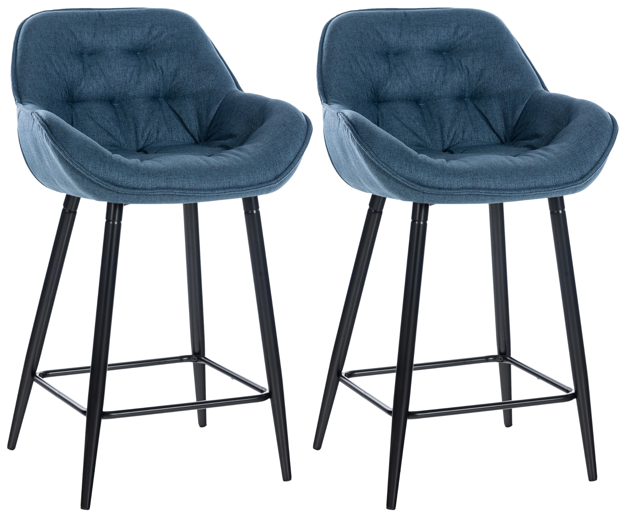 Lot de 2 Tabourets de bar Gibson avec Pieds en Métal