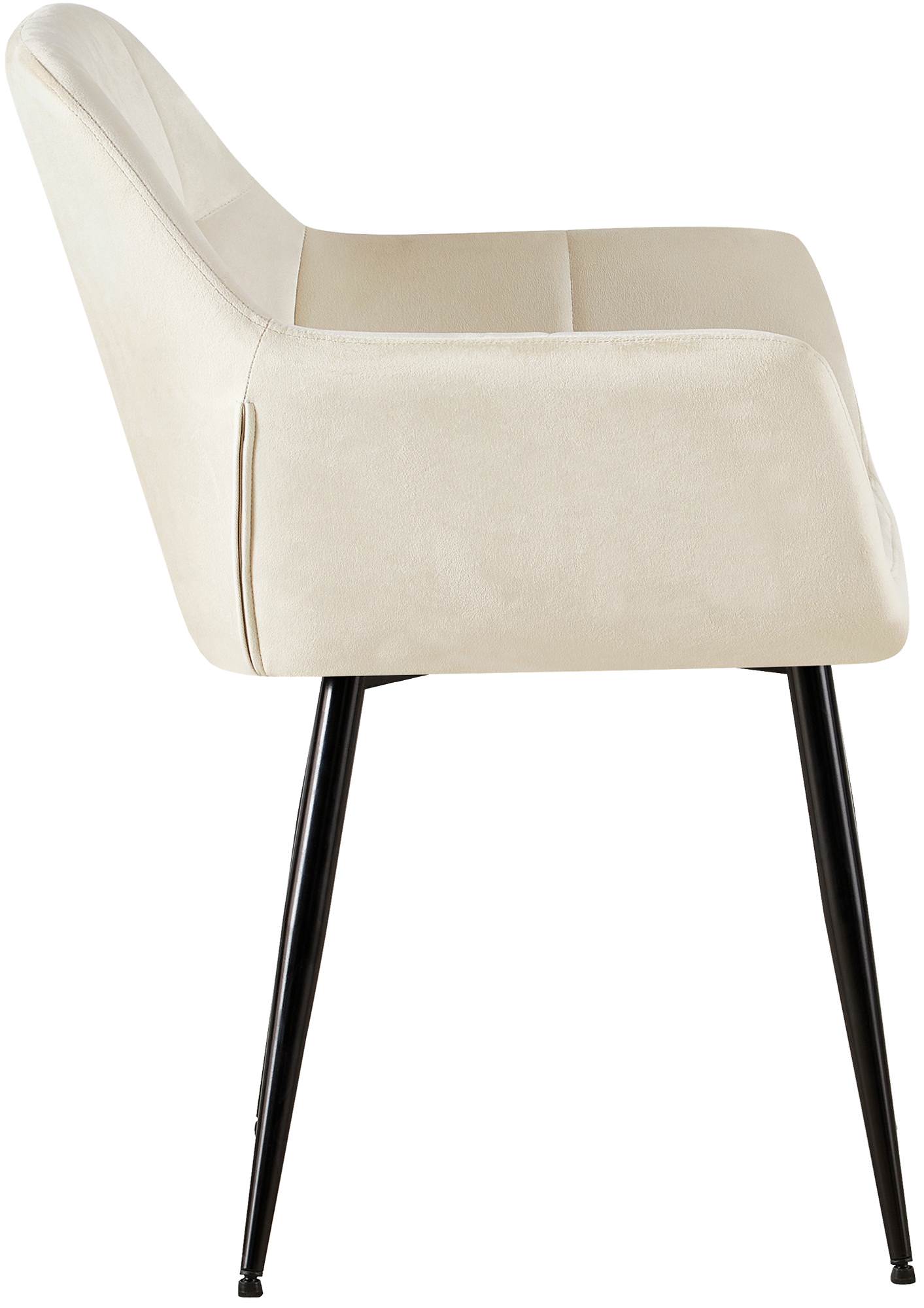 Lot de 2 chaises de salle à manger Emia velours