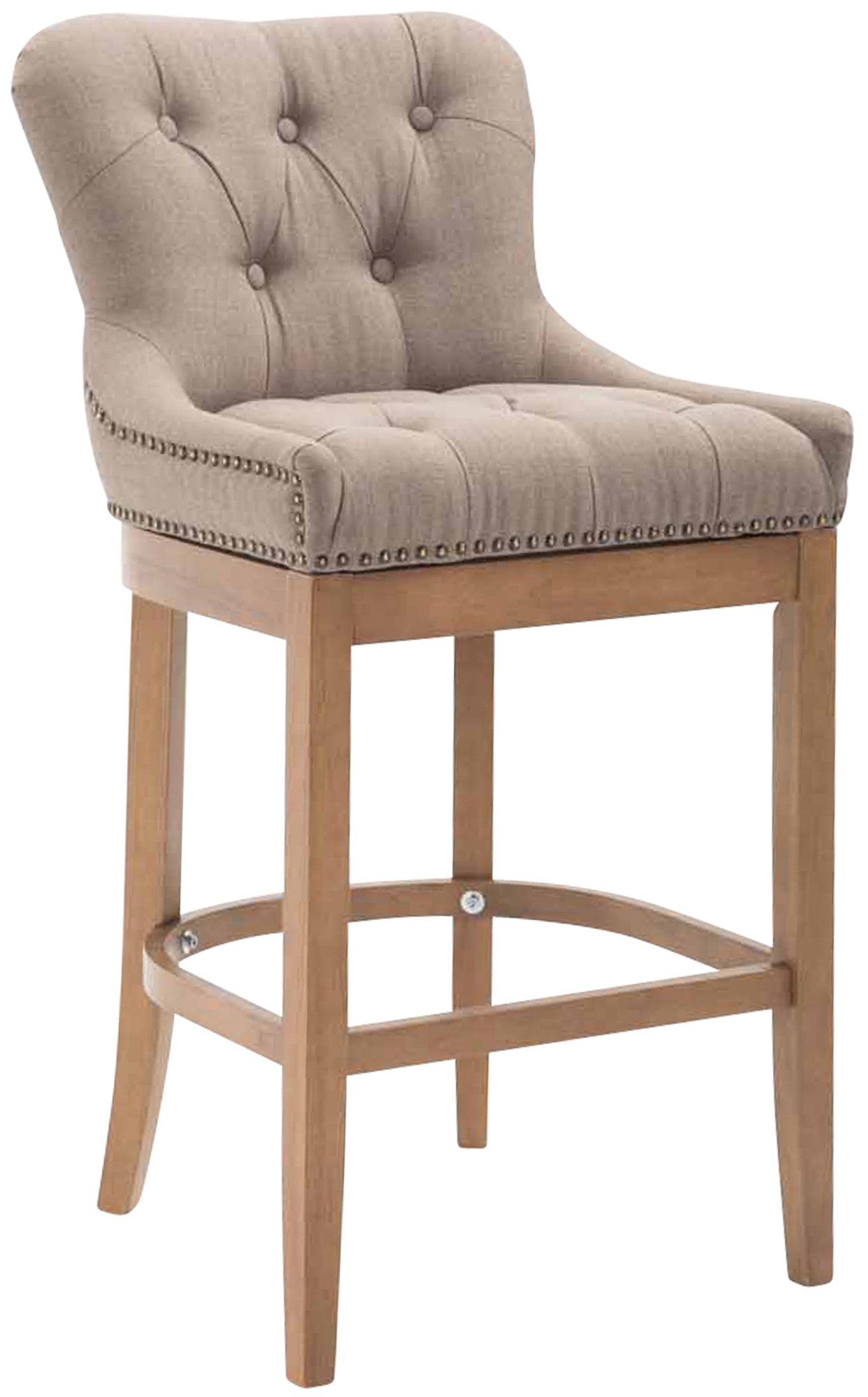 Tabouret de bar Lakewood tissu Piètement antique clair