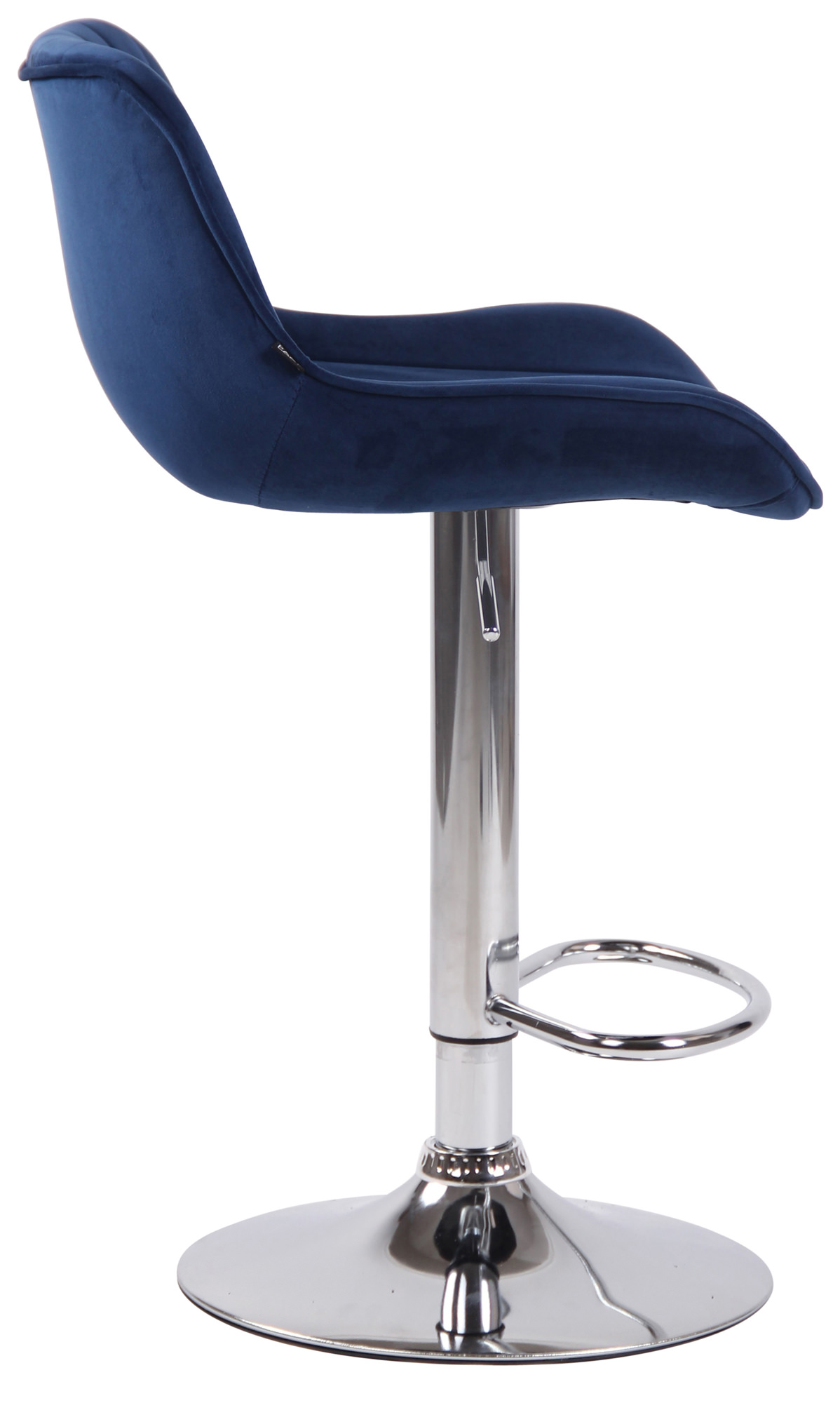 Tabouret de bar Lentini en Velours avec Piètement trompette en Métal