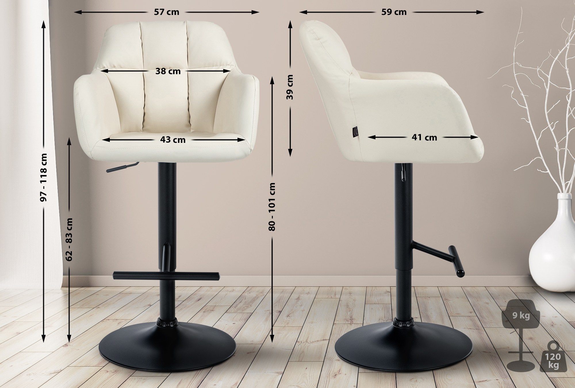 Tabouret de bar Natoma similicuir