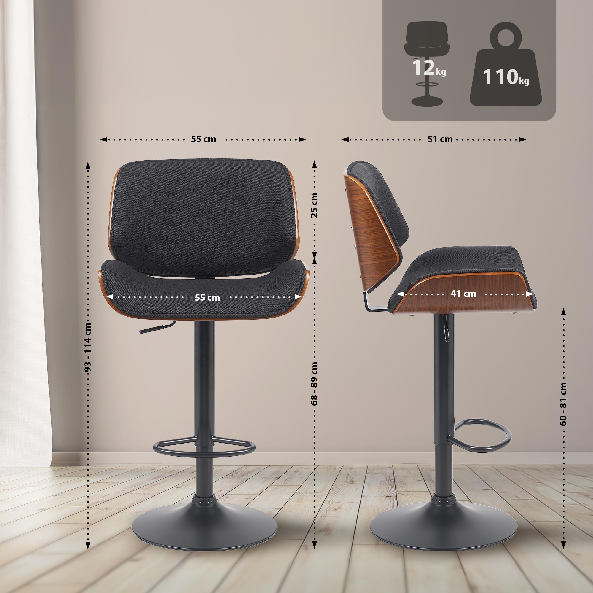 Tabouret de bar Beverley Tissu