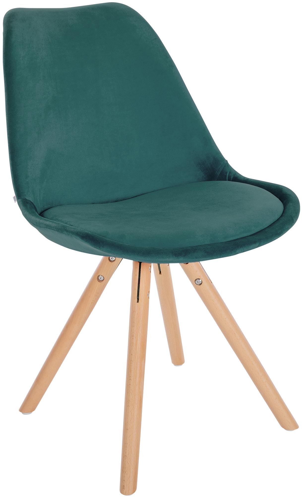 Lot de 4 chaises de salle à manger Sofia en velours Pieds en bois