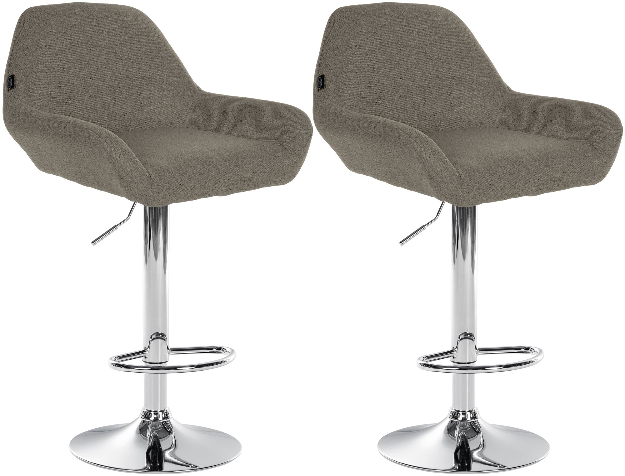 Lot de 2 tabourets de bar Braga en tissu