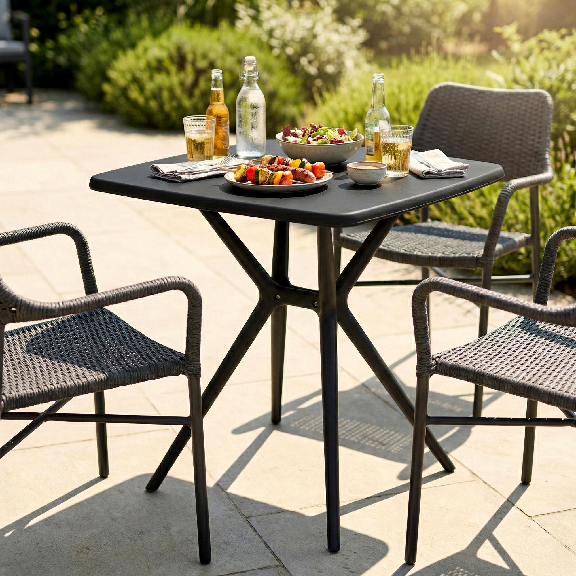 Table de jardin Becky carree 72 x 72 cm
