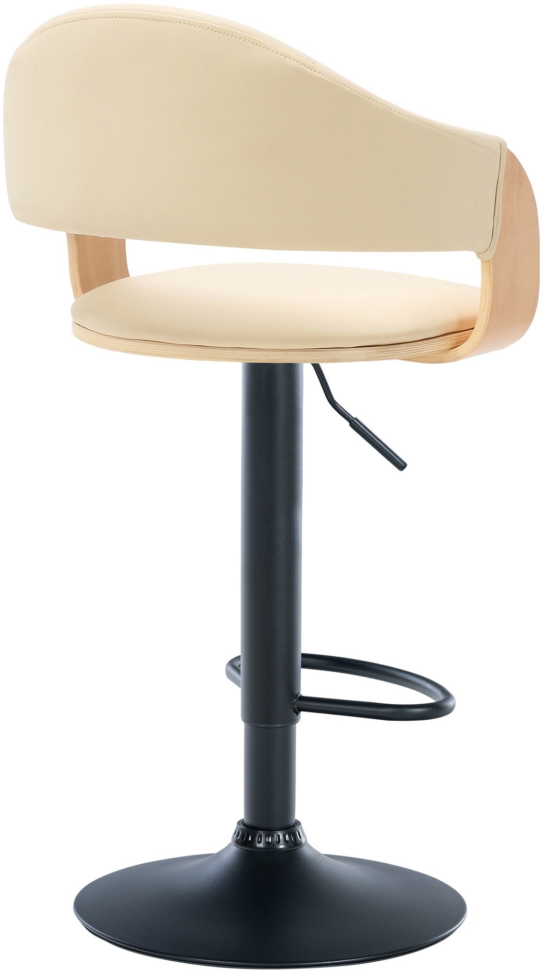 Tabouret de bar Nilse avec Coque en bois assise en similicuir