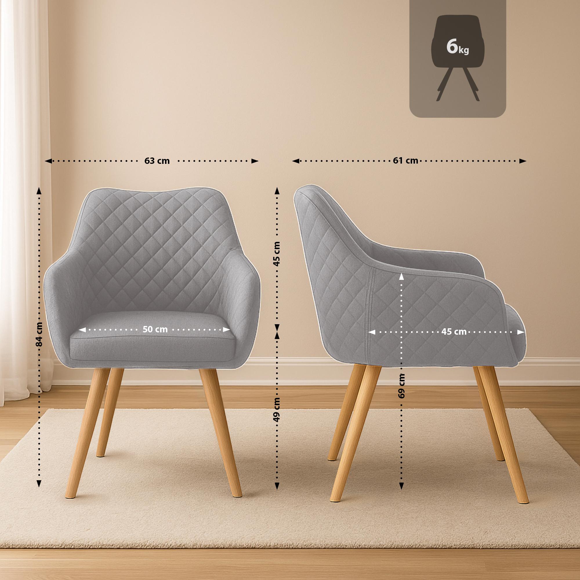 Chaise de salle à manger Gent en tissu