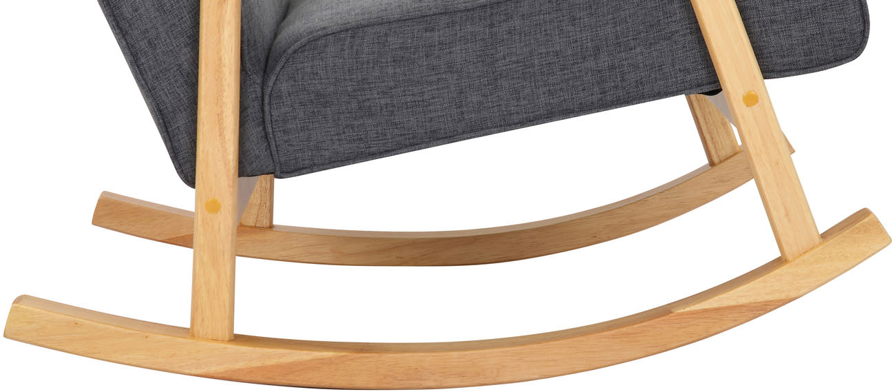 Chaise a bascule Morelia en tissu avec pieds nature