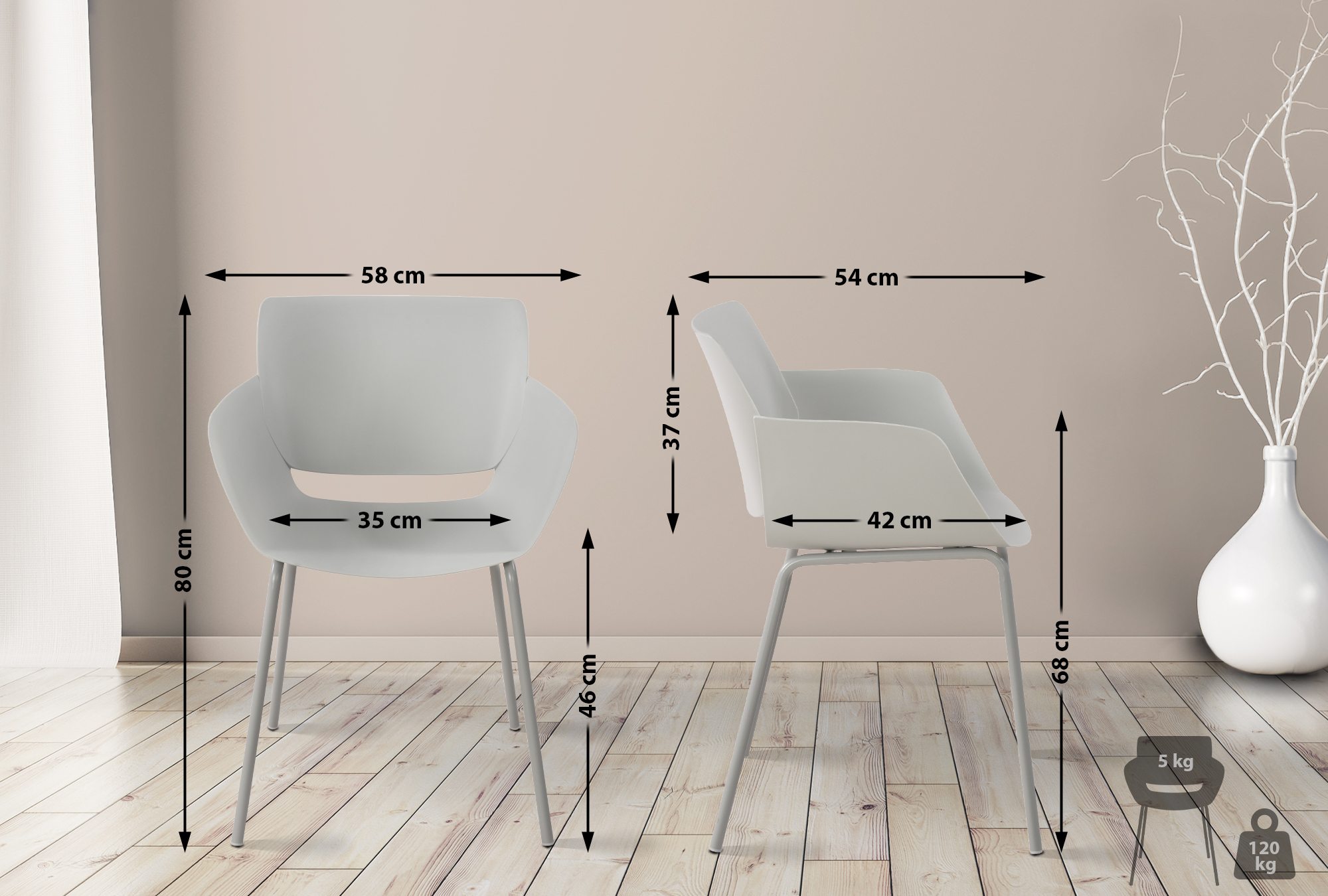 Ensemble de 2 chaises de jardin Alpena