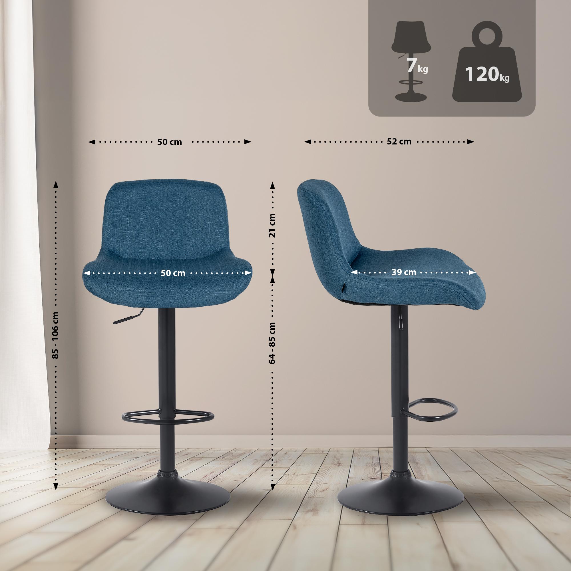 Lot de 2 tabourets de bar Solon noir