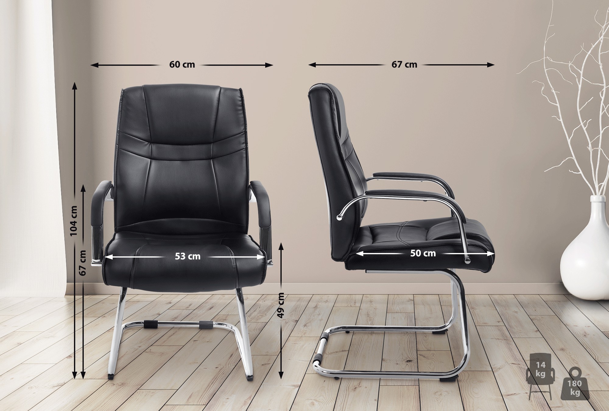 Chaise visiteur Attila similicuir