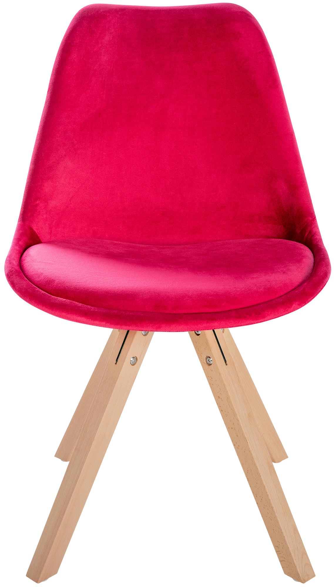 Lot de 4 chaises de salle à manger Sofia en velours Pieds en bois