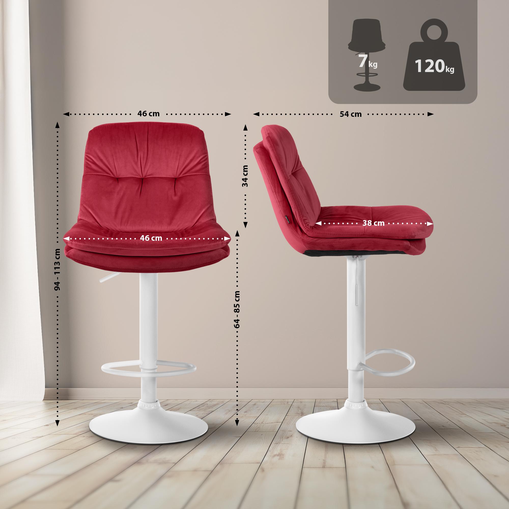 Tabouret de bar Laurel velours