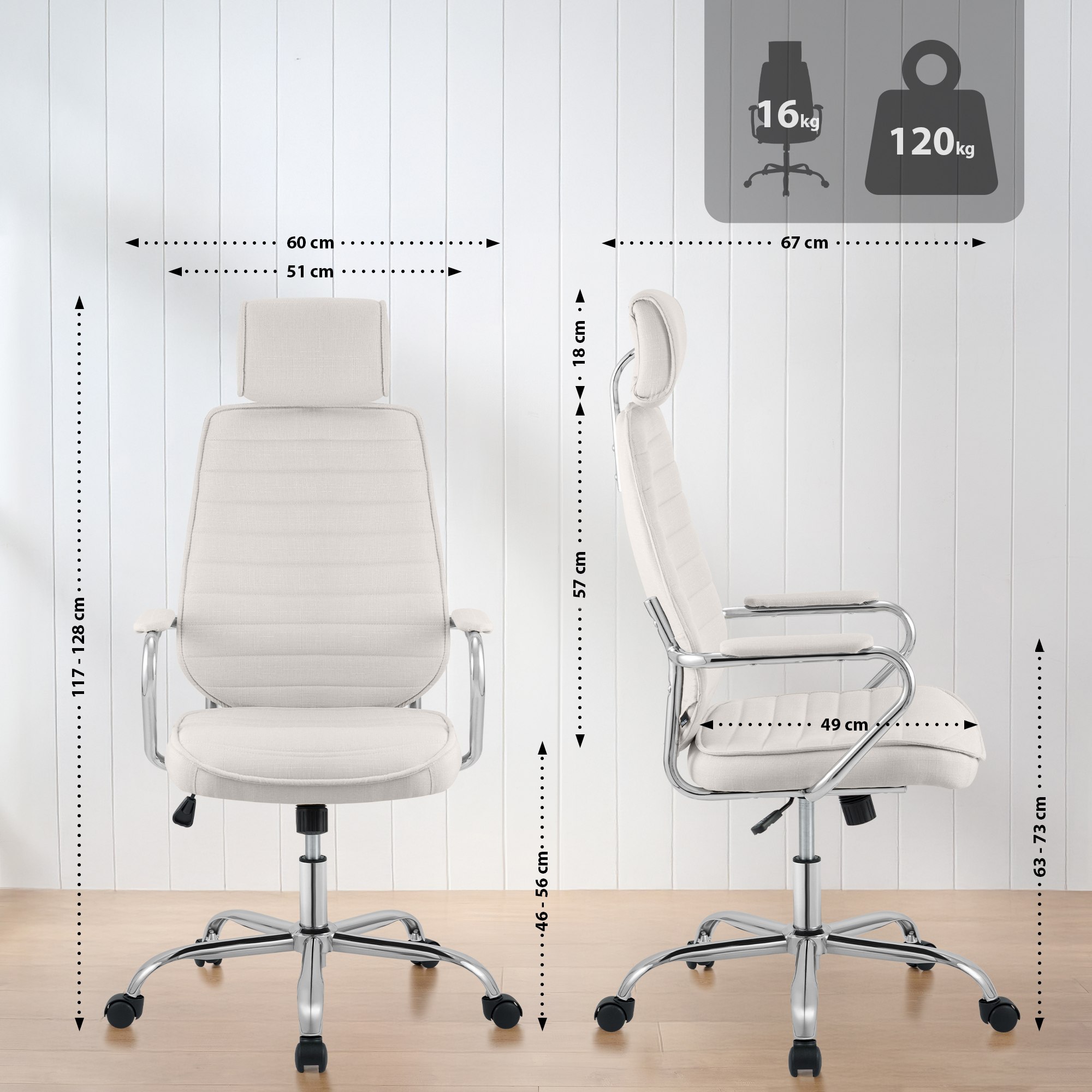 Chaise de bureau Rako Tissu