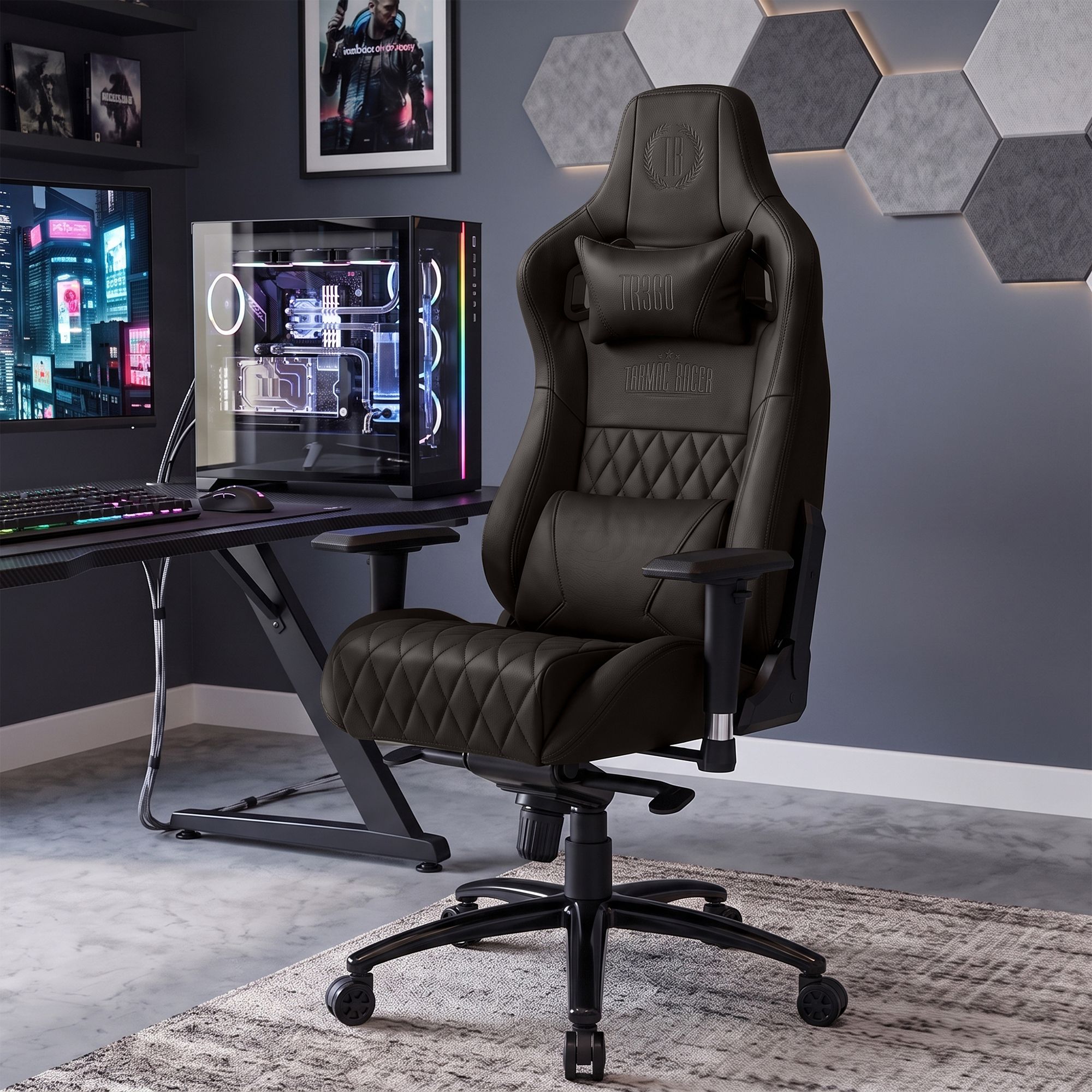 Fauteuil de bureau Gamer Keren en véritable cuir