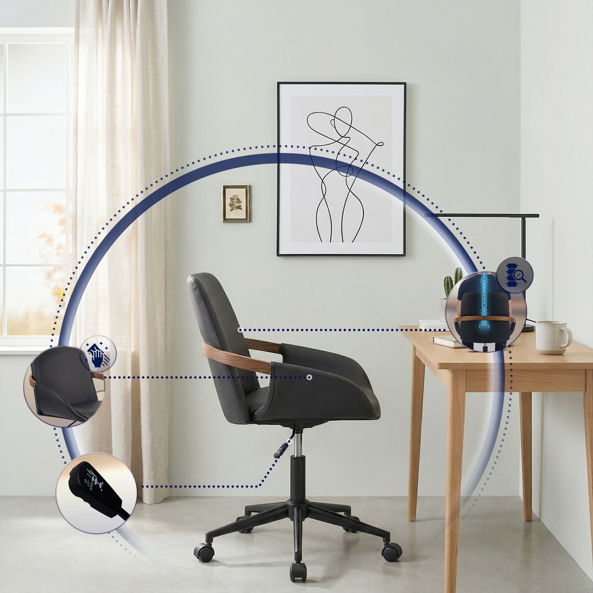 Chaise de bureau Daina