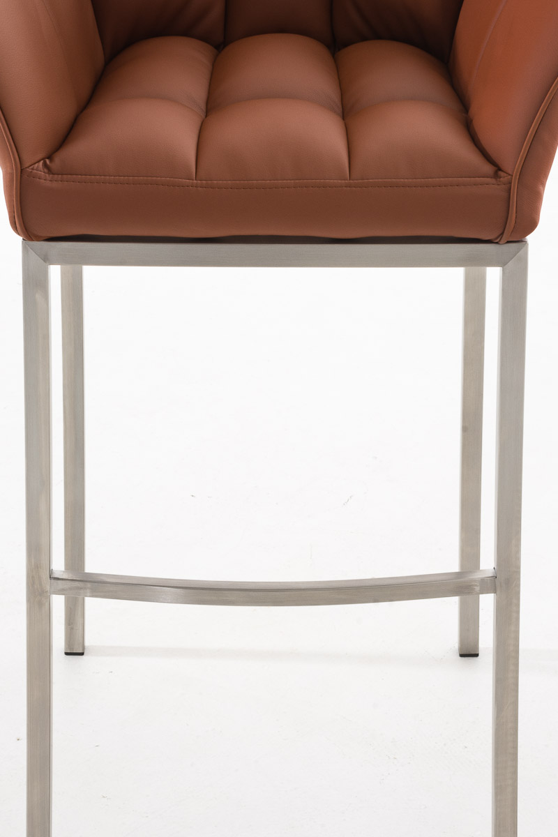 Tabouret de bar Damaso en similicuir avec piétement quatre pieds