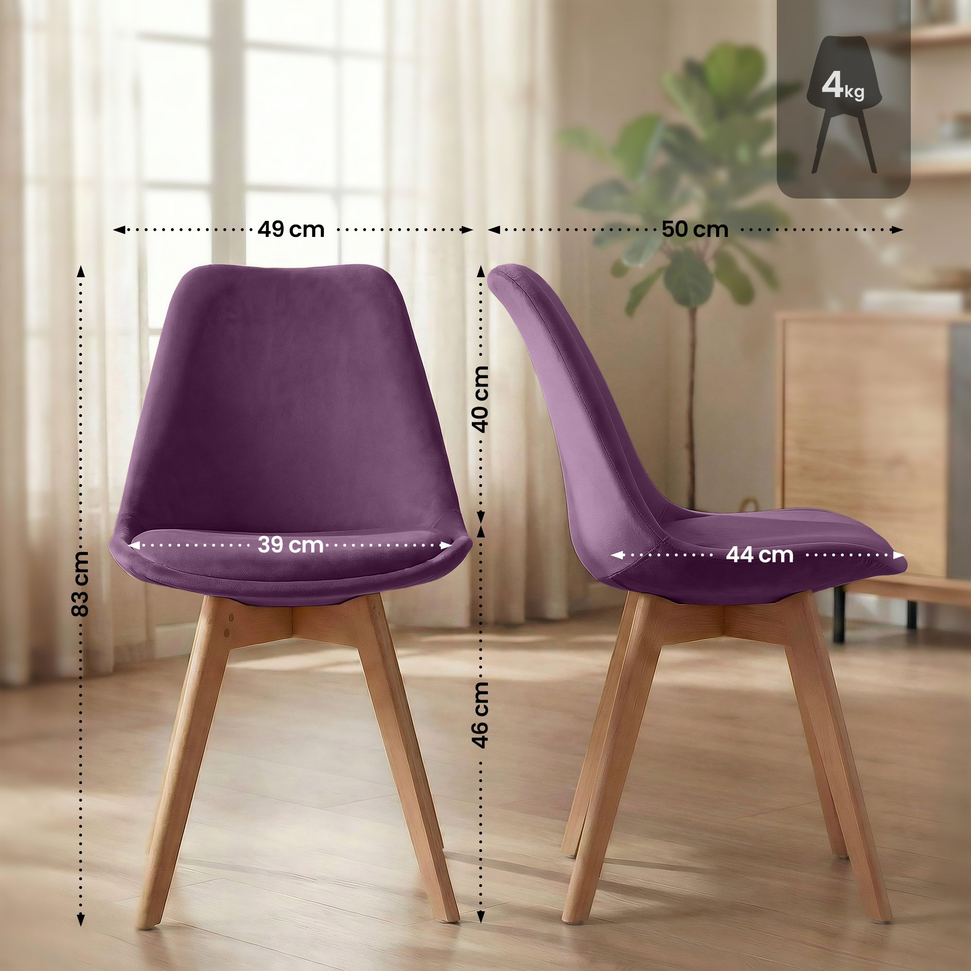 Chaise de salle à manger Linares : design élégant et confortable pour vos repas en famille ou entre amis