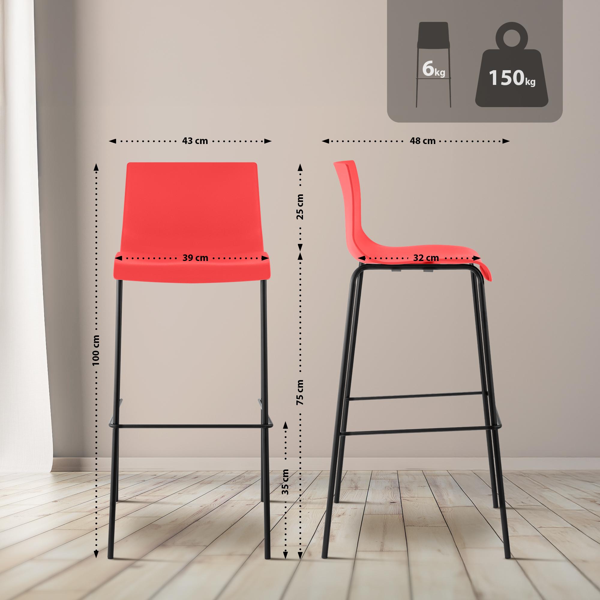 Lot de 2 tabourets de bar Hover en plastique