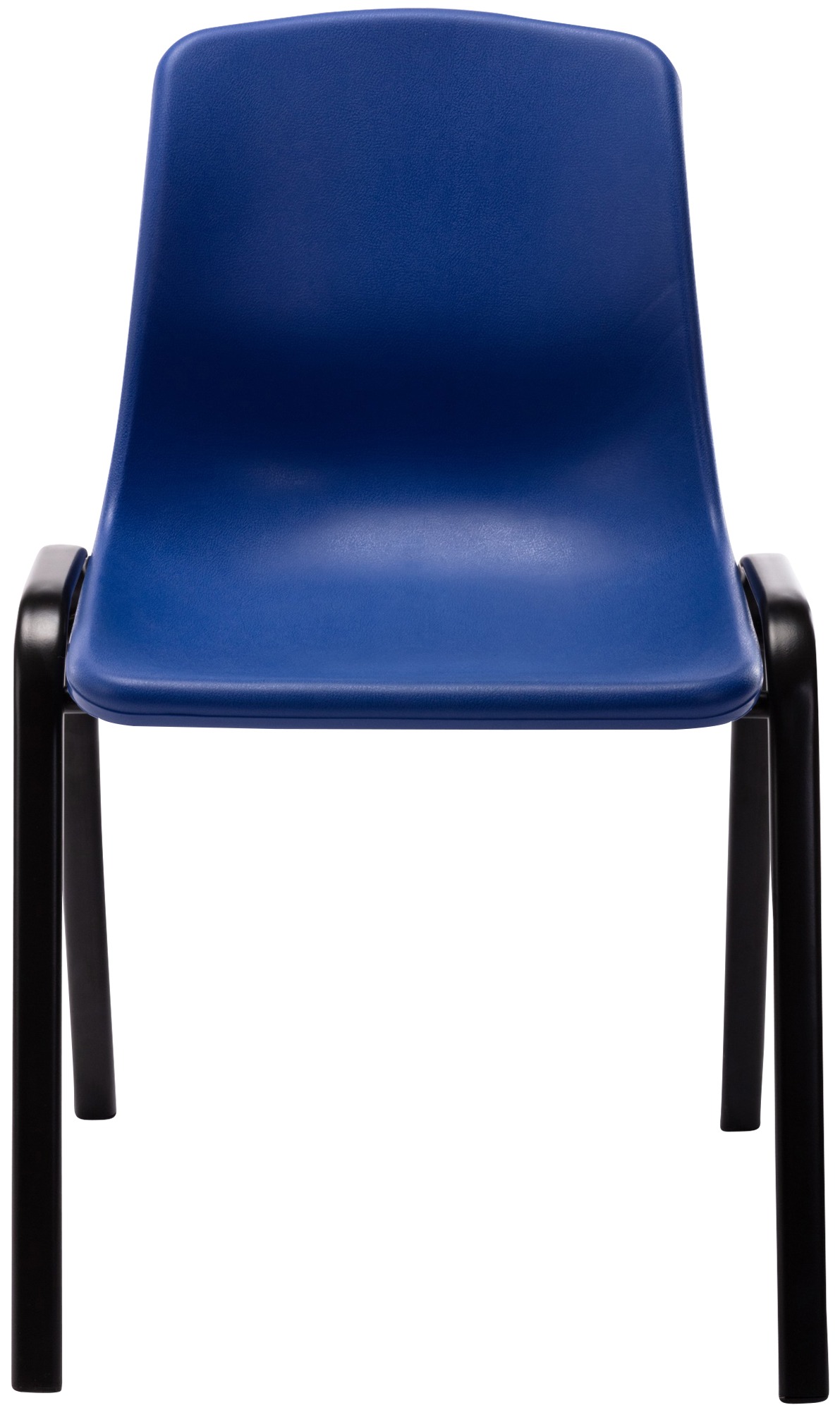 Chaise empilable Nowra avec assise en plastique et piètement en métal noir mat