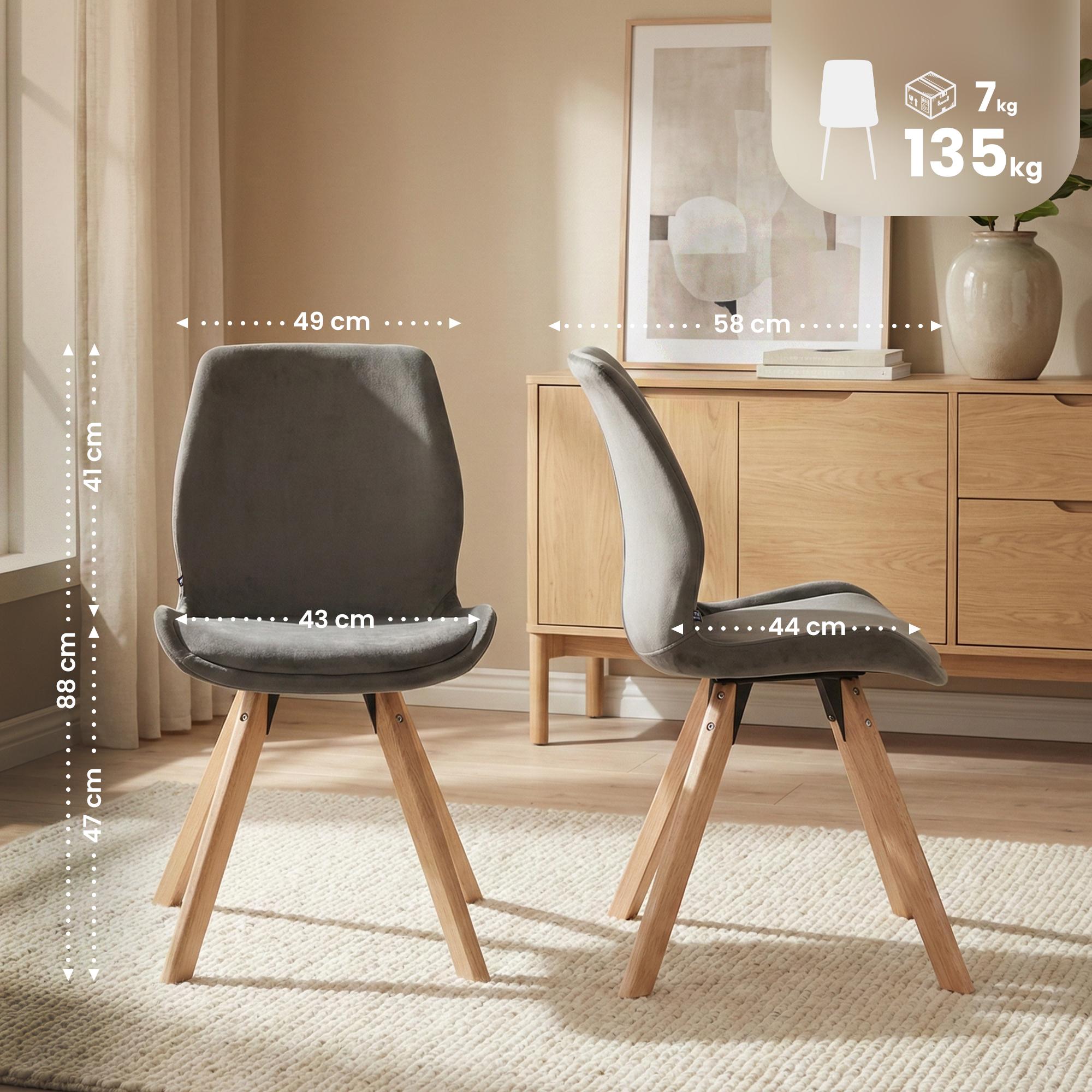 Lot de 2 chaises de salle a manger Luna