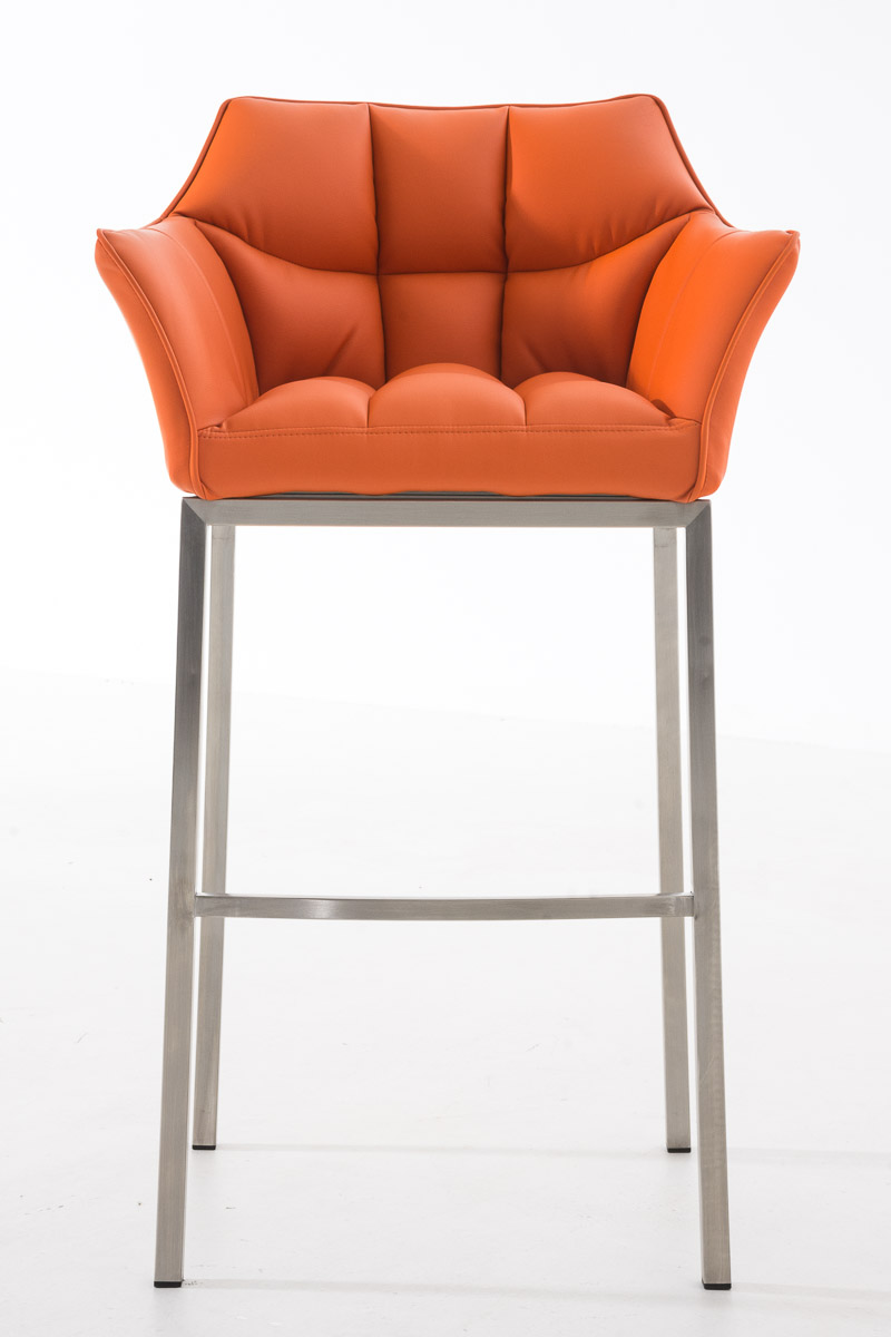 Tabouret de bar Damaso en similicuir avec piétement quatre pieds