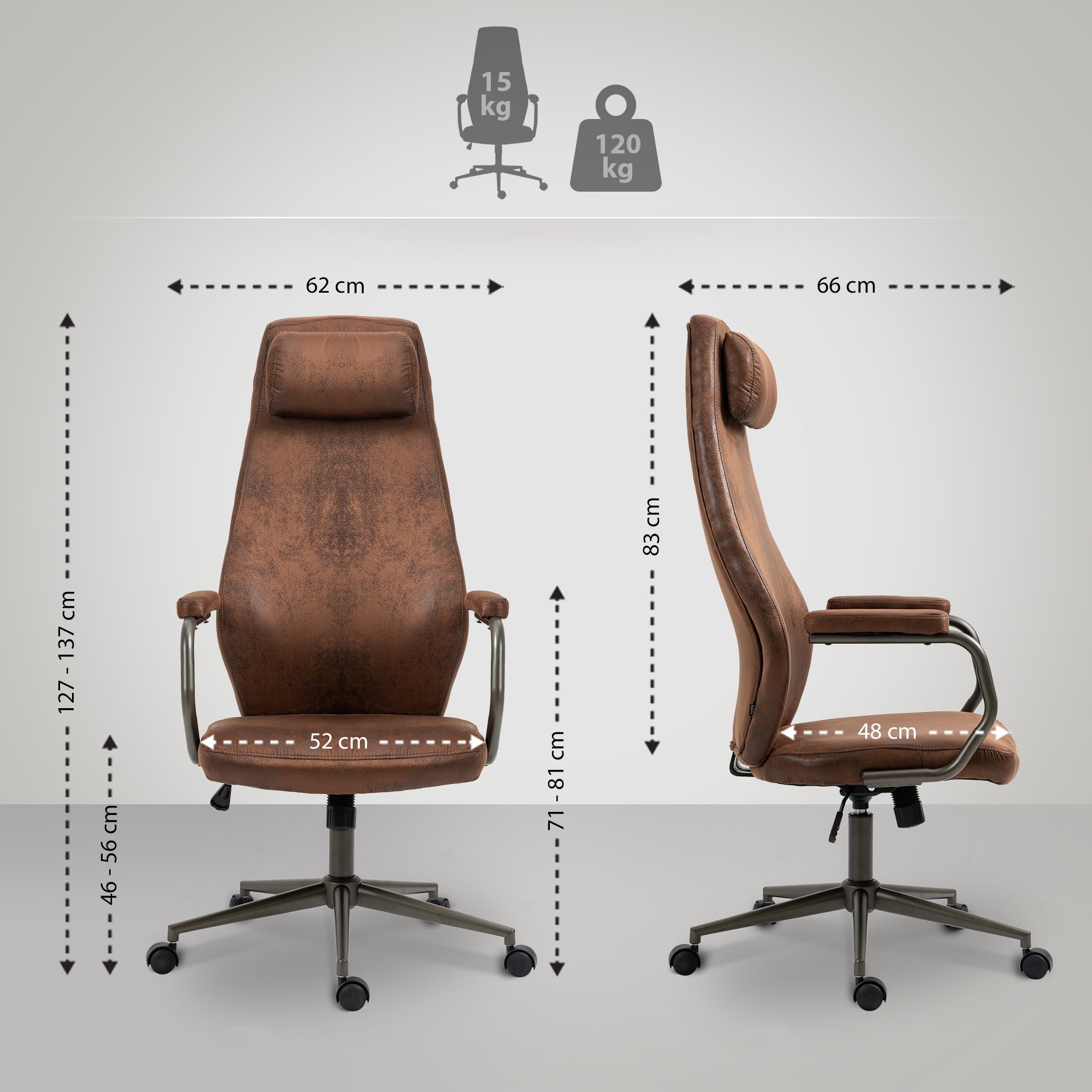 Fauteuil de bureau Pocatello en similicuir ajustable et pivotant