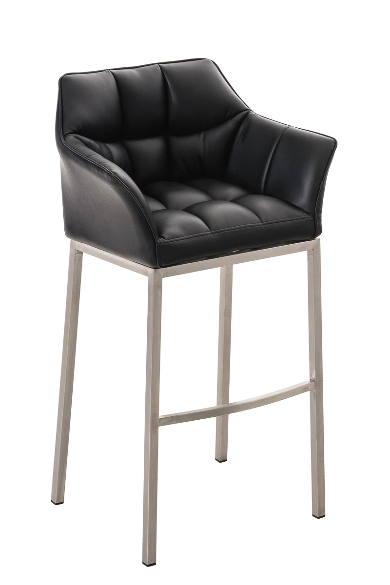 Tabouret de bar Damaso en similicuir avec piétement quatre pieds