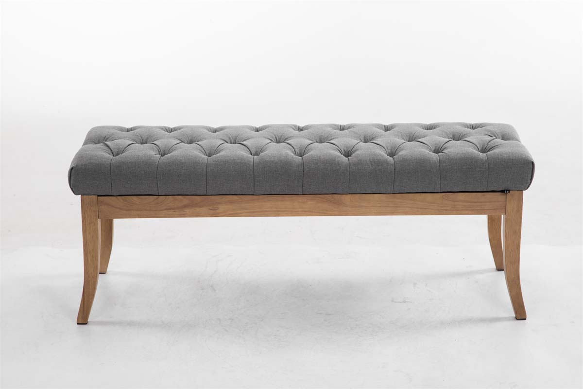 Banc Ramses tissu pieds antique clair
