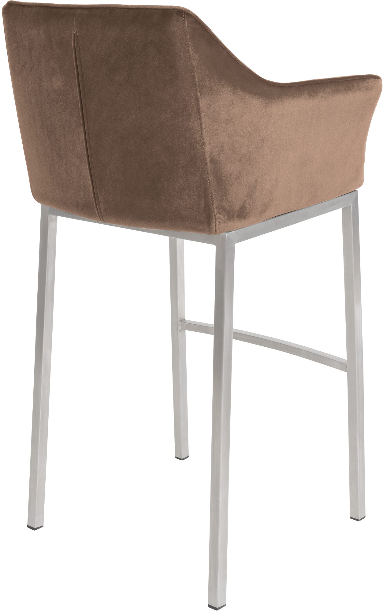 Lot de 2 tabourets de bar Damaso en velours avec piètement à quatre pieds