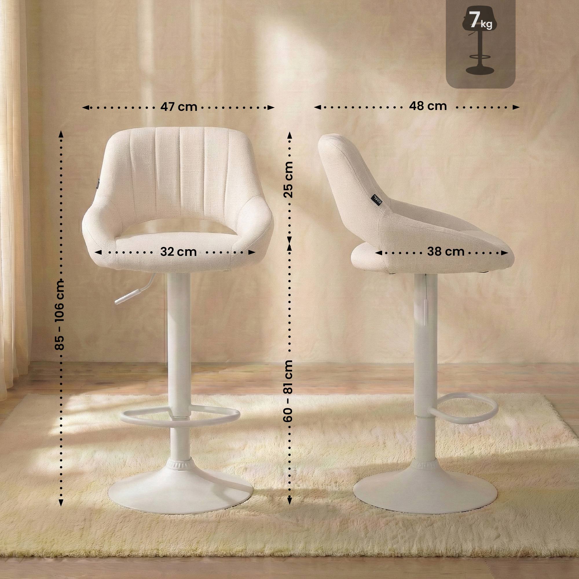 Lot de 2 tabourets de bar Milet en tissu