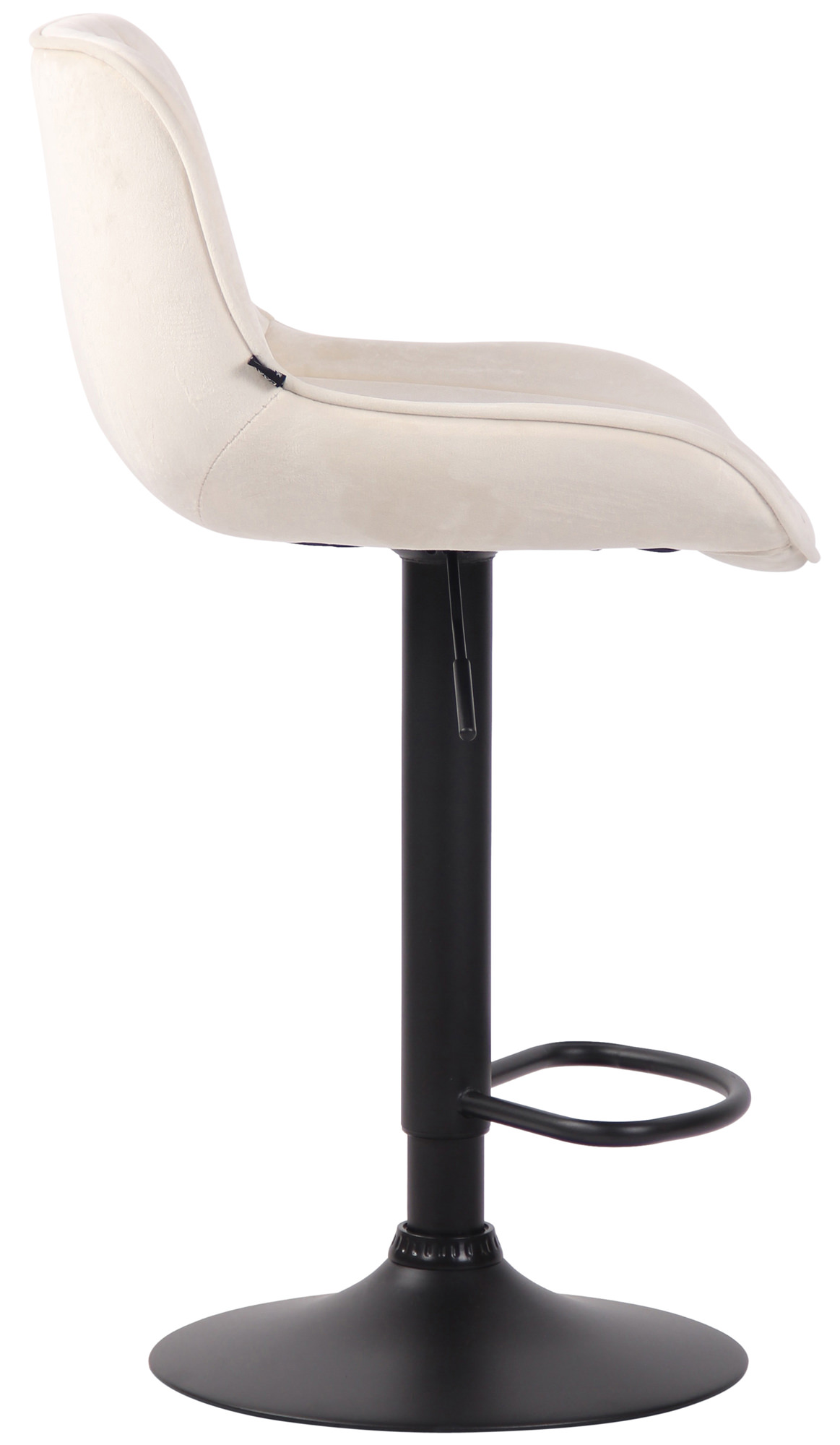 Tabouret de bar Lentini en Velours avec Piètement trompette en Métal