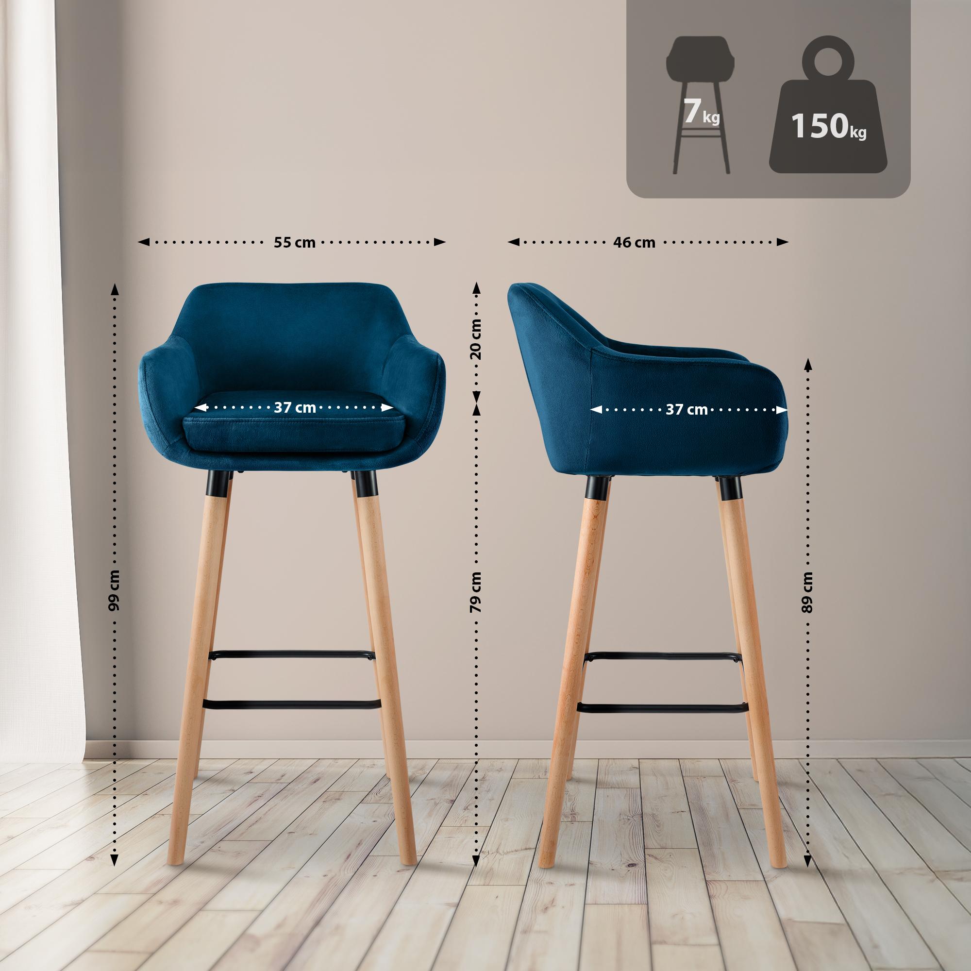 Tabouret de Bar Grant Velours