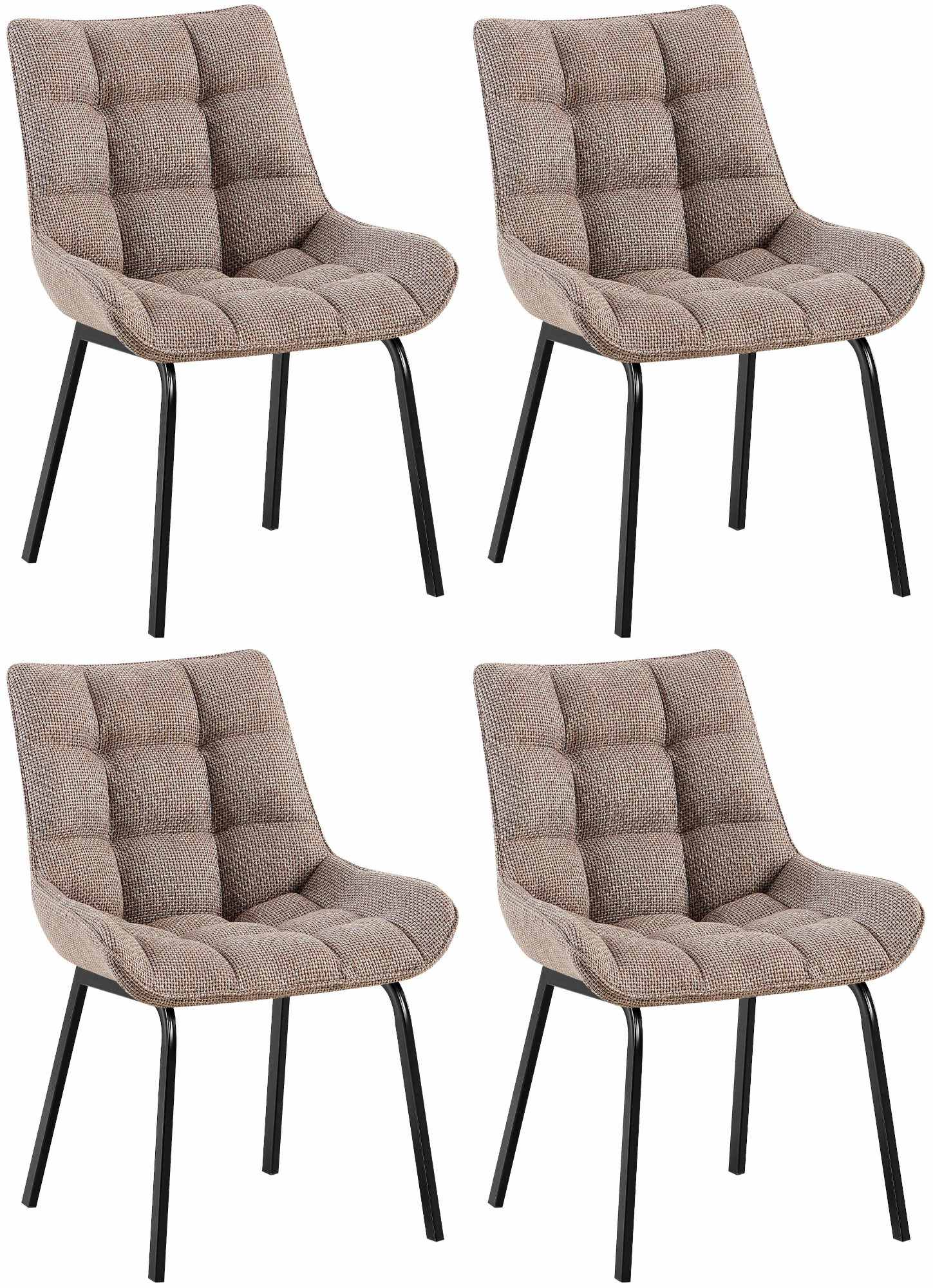 4 x Chaise Saranda en Tissu avec matellassage élégant