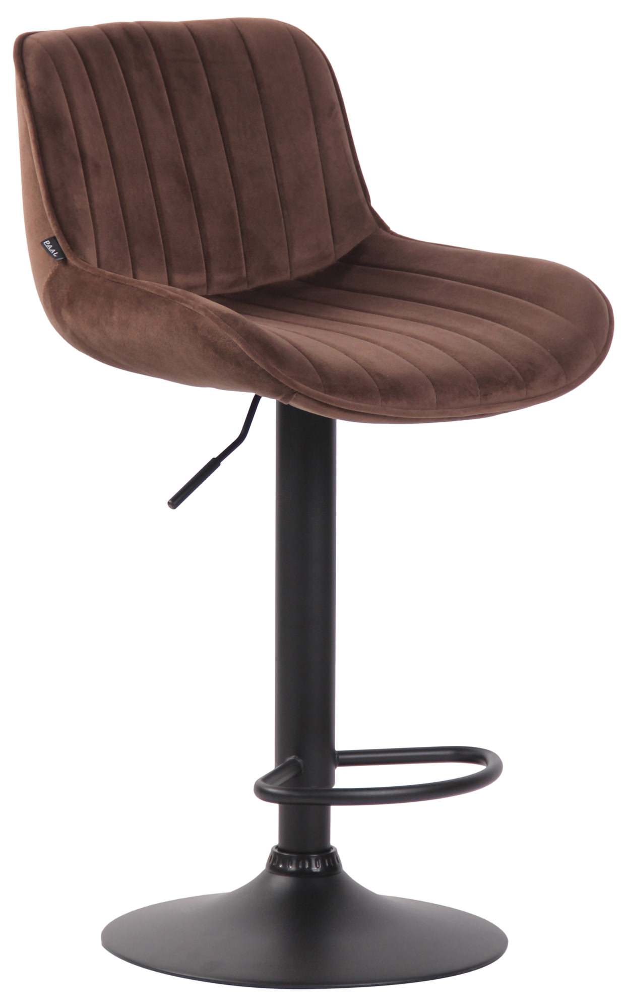 Tabouret de bar Lentini en Velours avec Piètement trompette en Métal
