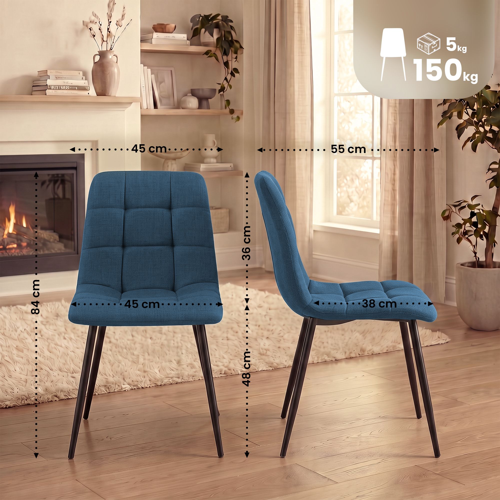 Lot de 2 chaises de salle à manger Tilde