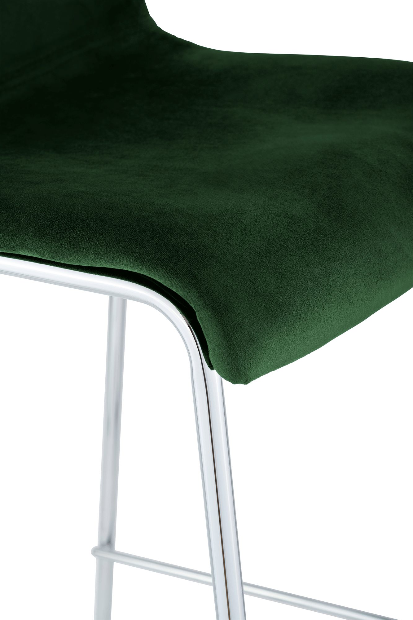 Tabouret de bar Hover velours structure à quatre pieds chromée