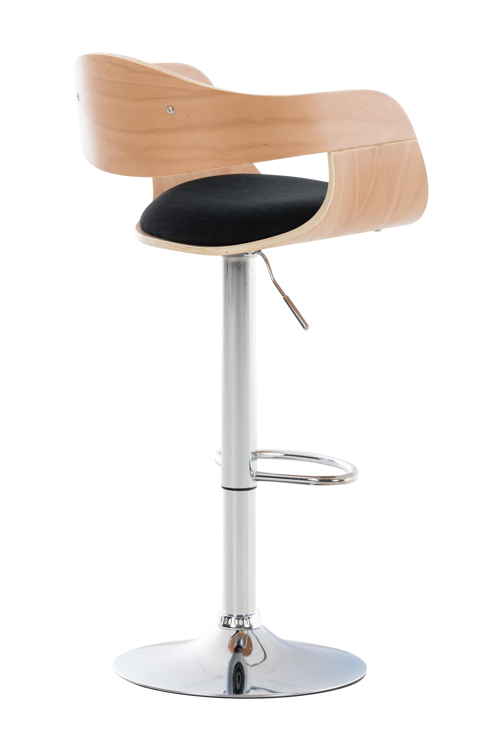 Lot de 2 tabourets de bar Kingston en tissu avec piètement en métal aspect chromé