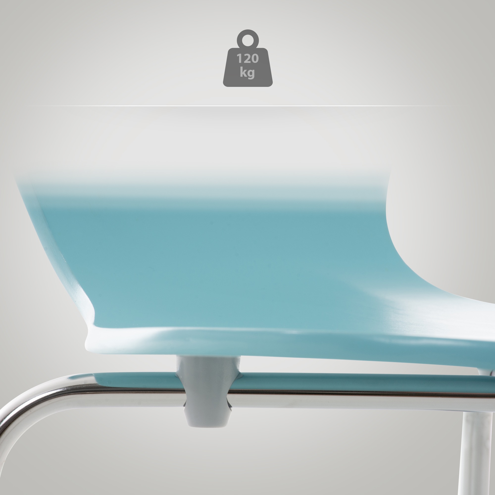 Lot de 2 chaises empilables Calisto Bleu clair