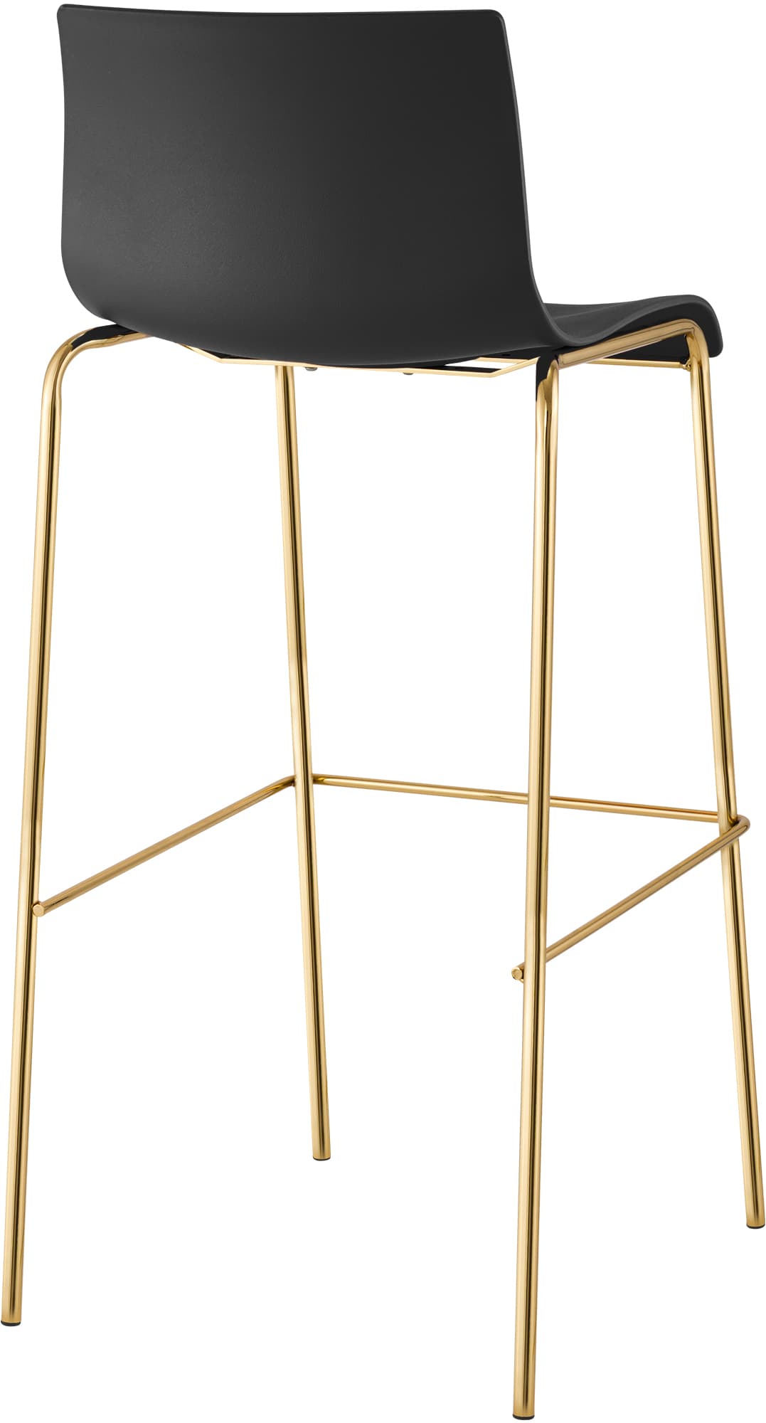 Tabouret de bar Hover plastique piètement 4 pieds or