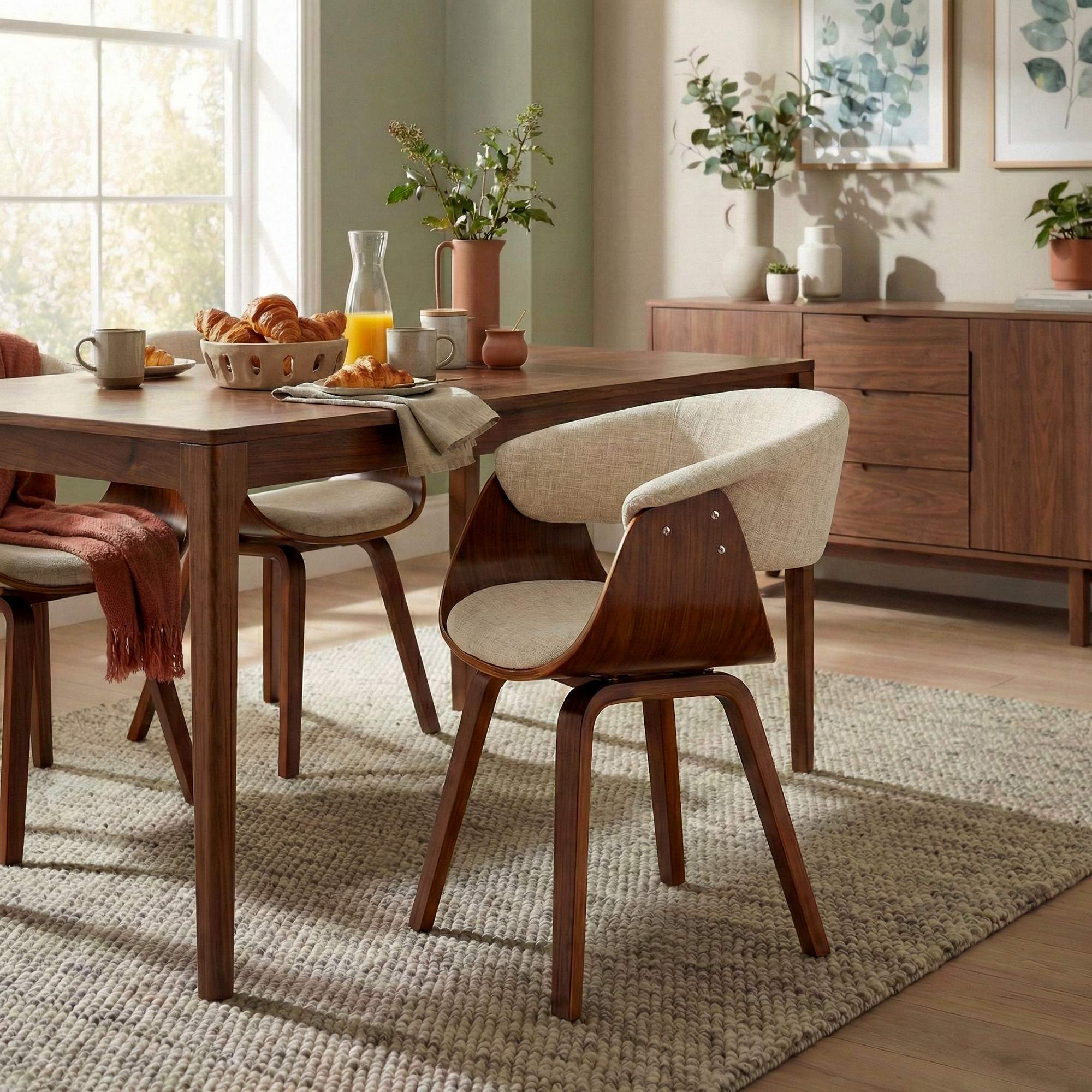 Lot de 2 chaises de salle a manger Bruce en tissu