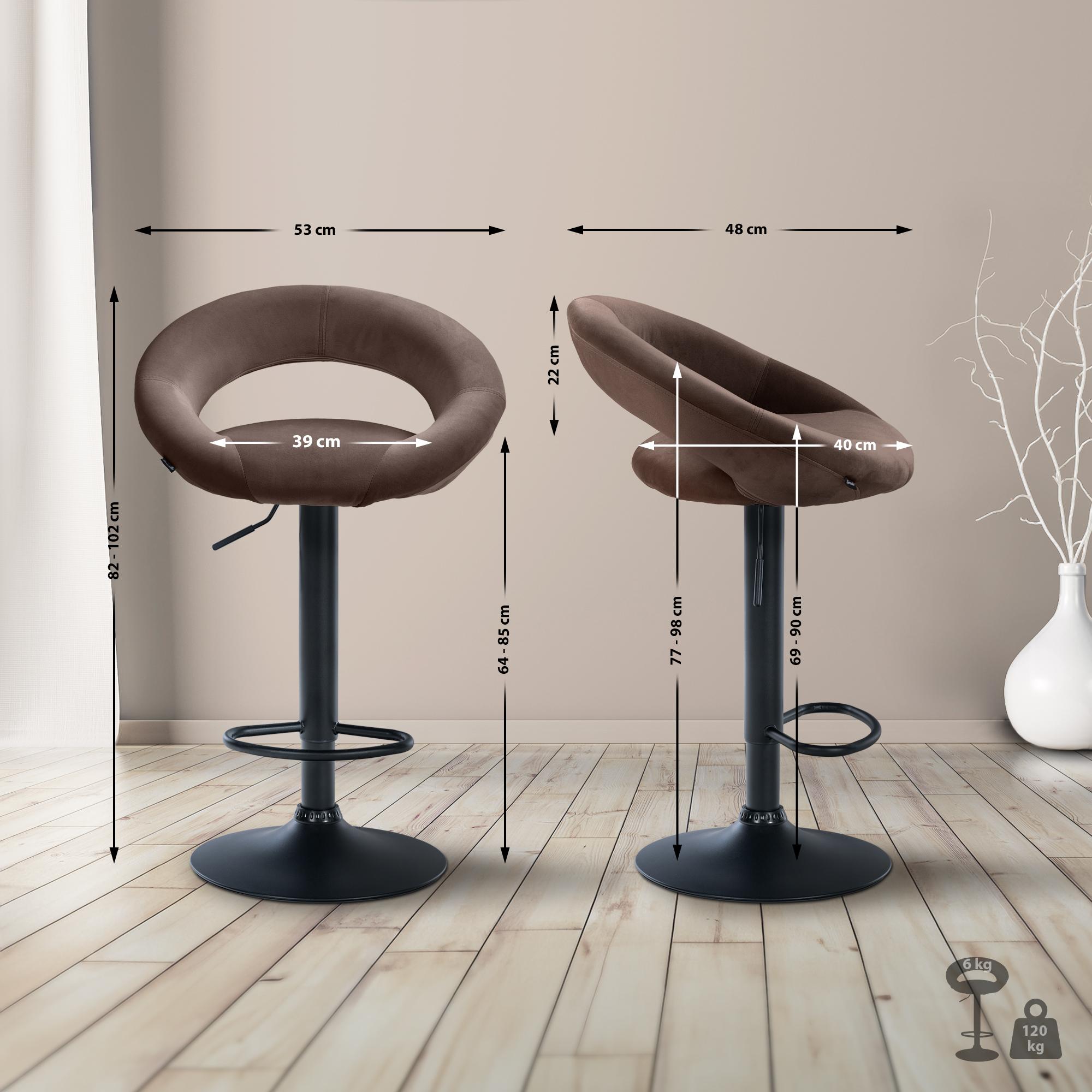 Tabouret de bar Olinda velours
